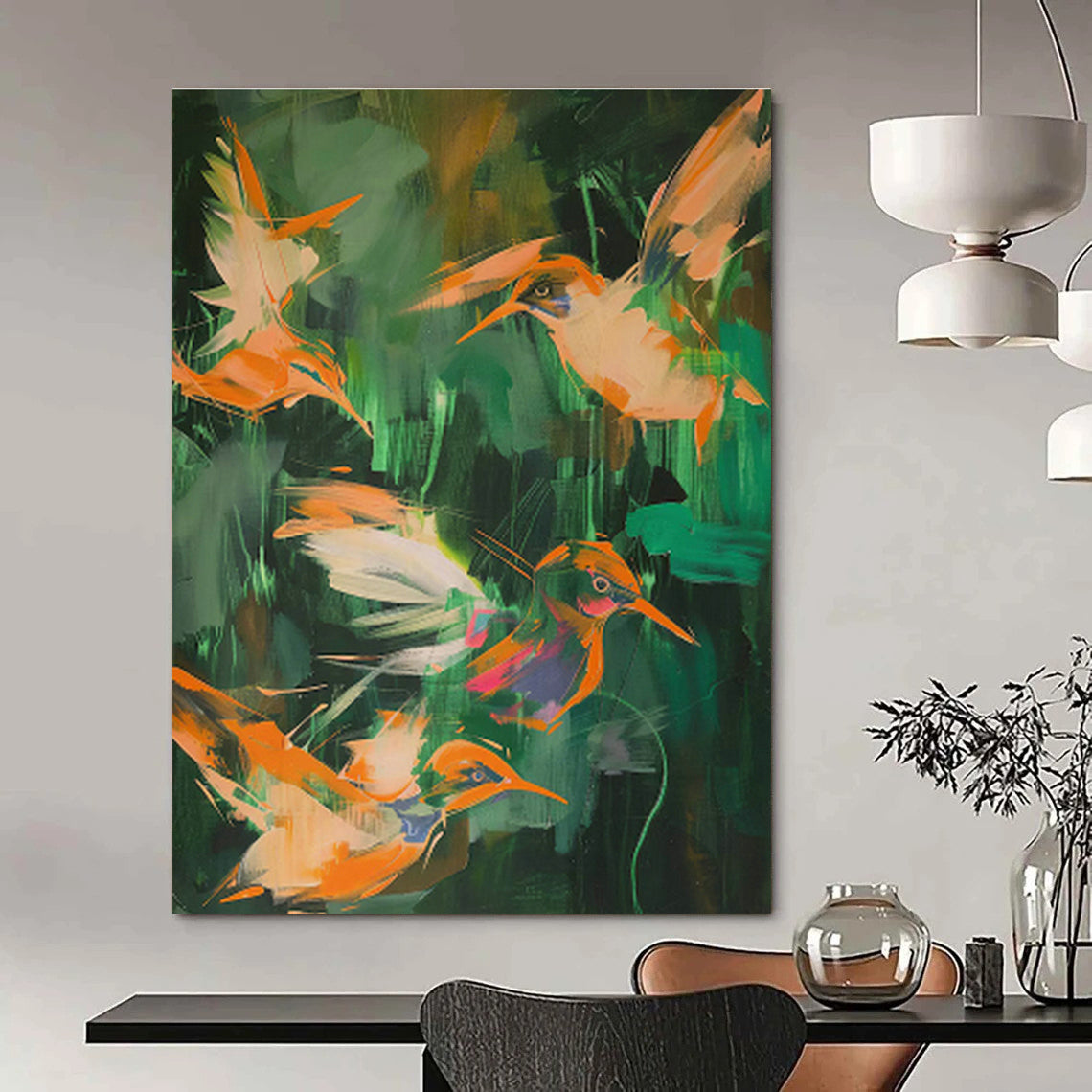 Oversized Hand - Painted Abstract Murals for Living Room Feature Walls & Office Branding Areas DLZ0681