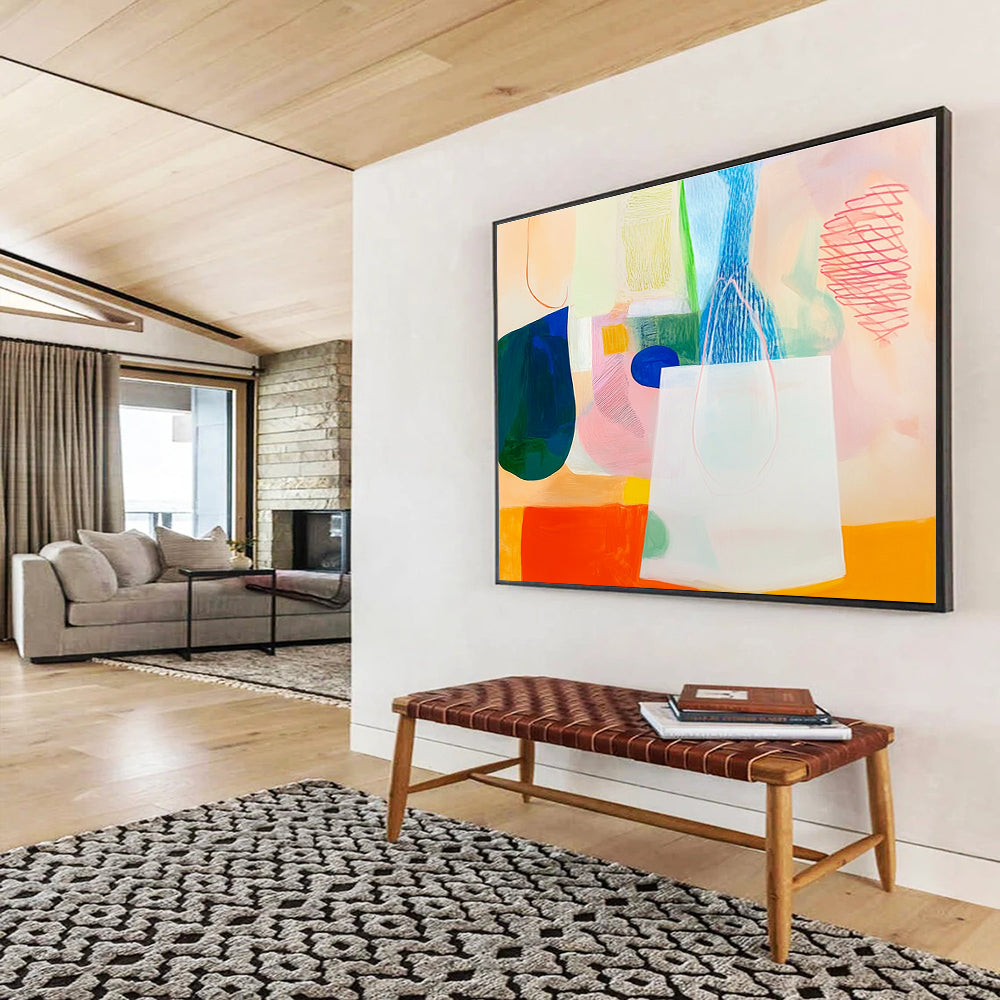 Pastel - Toned Abstract Composition Painting DYP109