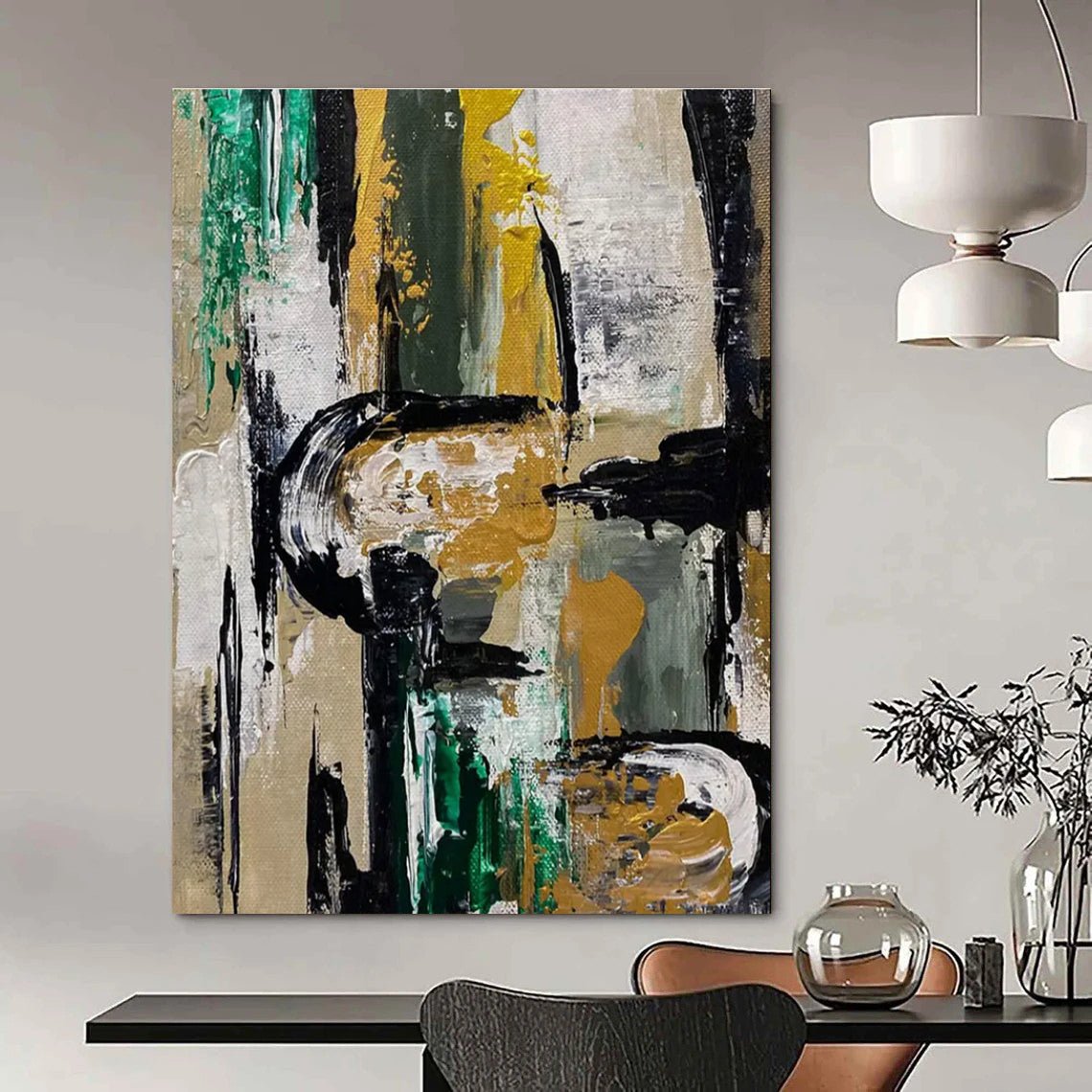 Modern Abstract Painting with Bold Color Blocks ADGE468