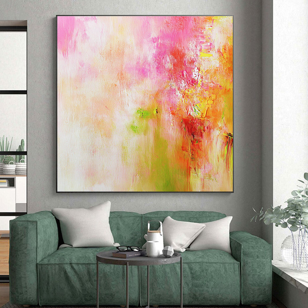 Pink Orange Abstract Painting with Gradient Effects GER704