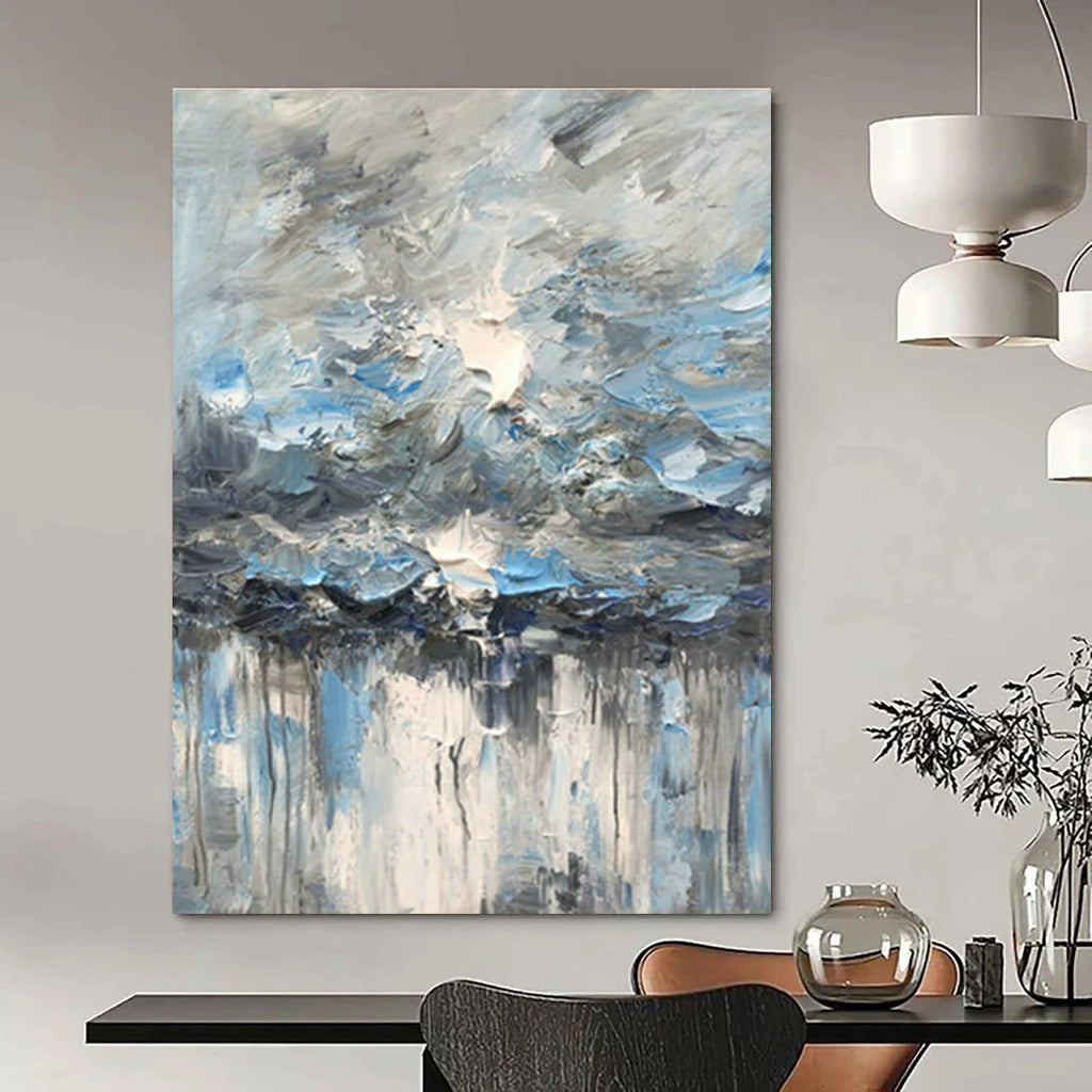 Handmade Oversized Abstract Painting for Dining Room & Entryway DLZ1298