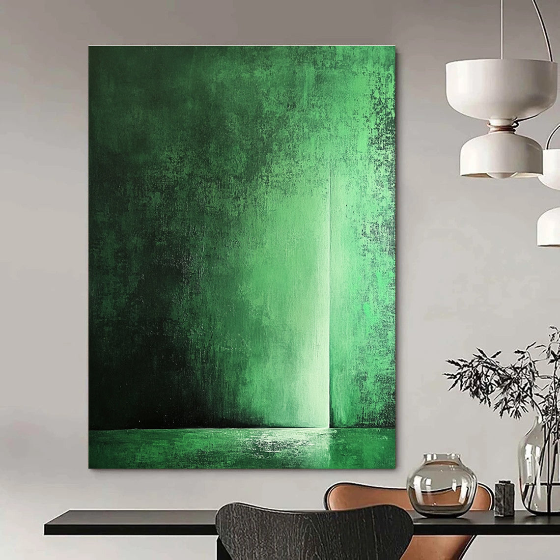 Abstract digital painting featuring a dark green background and soft lighting inspired by Zdzisław Beksiński's minimalist style.STSC1291
