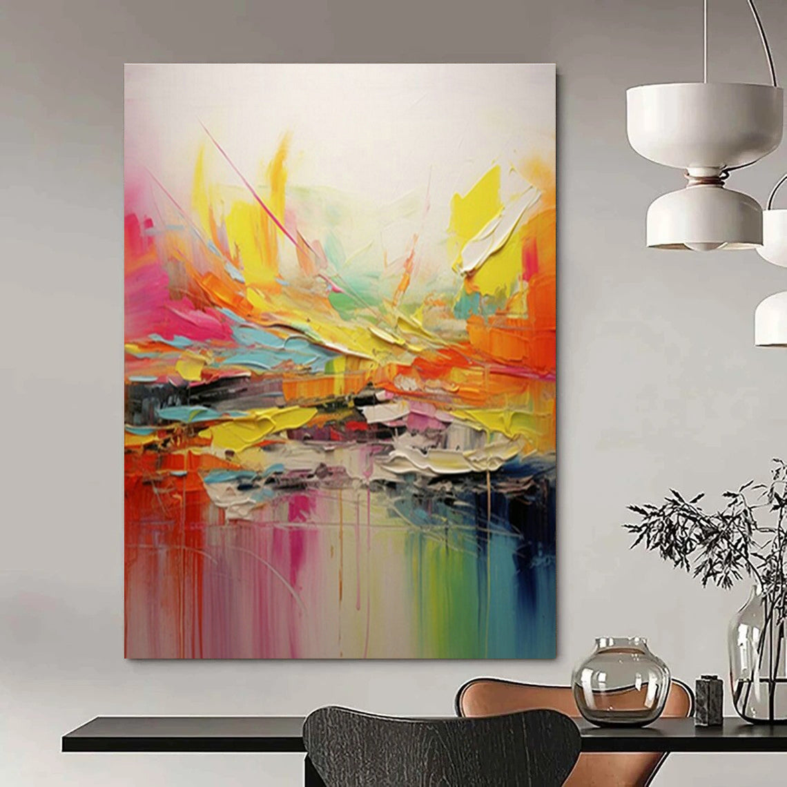 Original Hand-Painted Abstract Painting for Office and Cottage Hallway DLZ1560