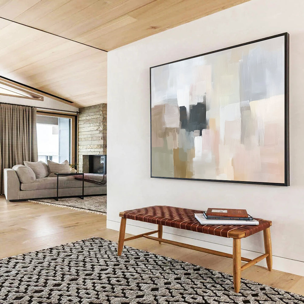 Soft Color Blocks Abstract Painting with Muted Tones DYP220