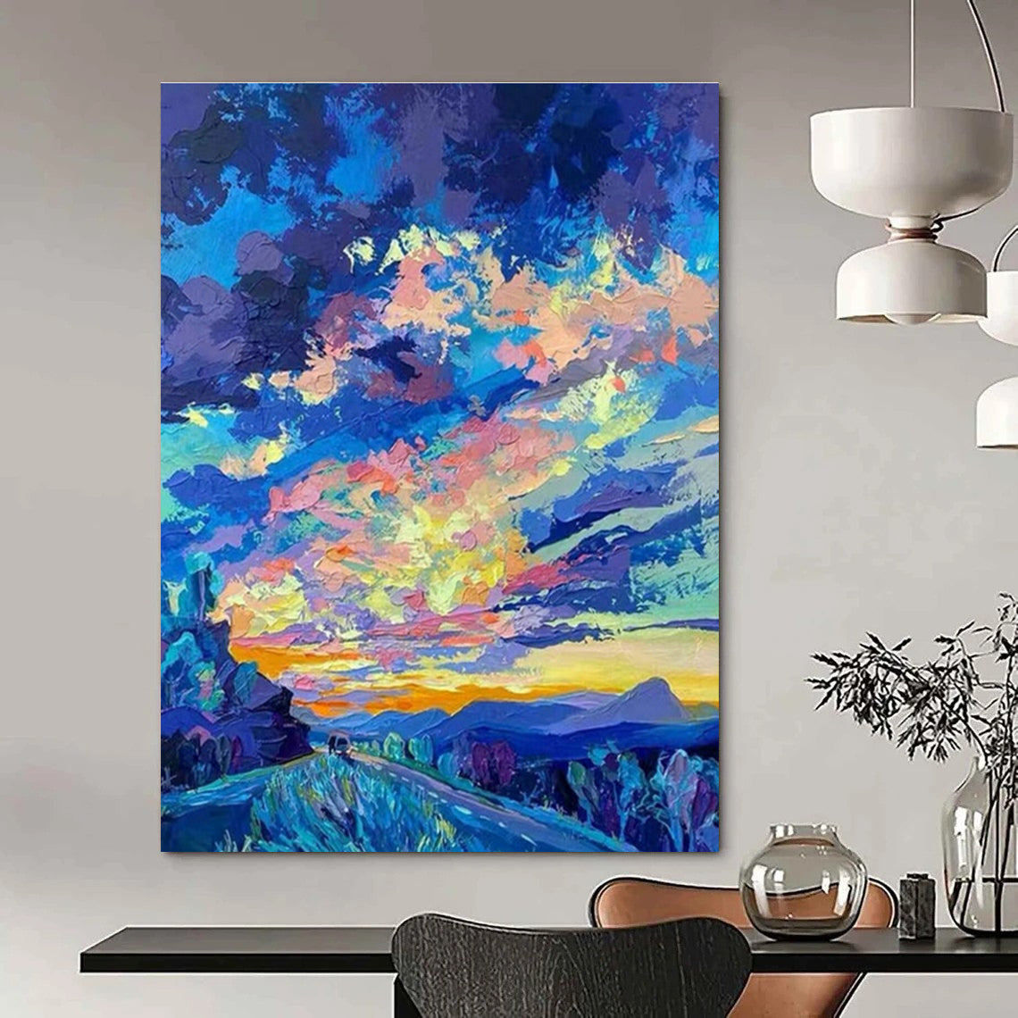 Custom Abstract Paintings for Bedroom Dressing Room Vanity Stool Seats & Office Branding Zone Display Rack Feet DLZ0920