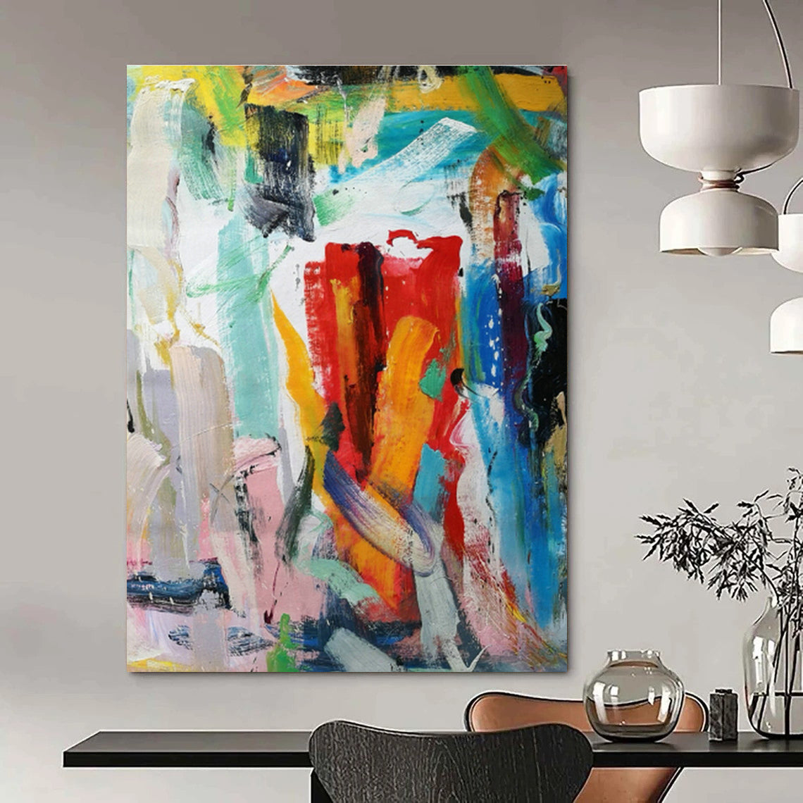 Hand - Painted Abstract Murals for Cottage Living Room and Entryway DLZ0770