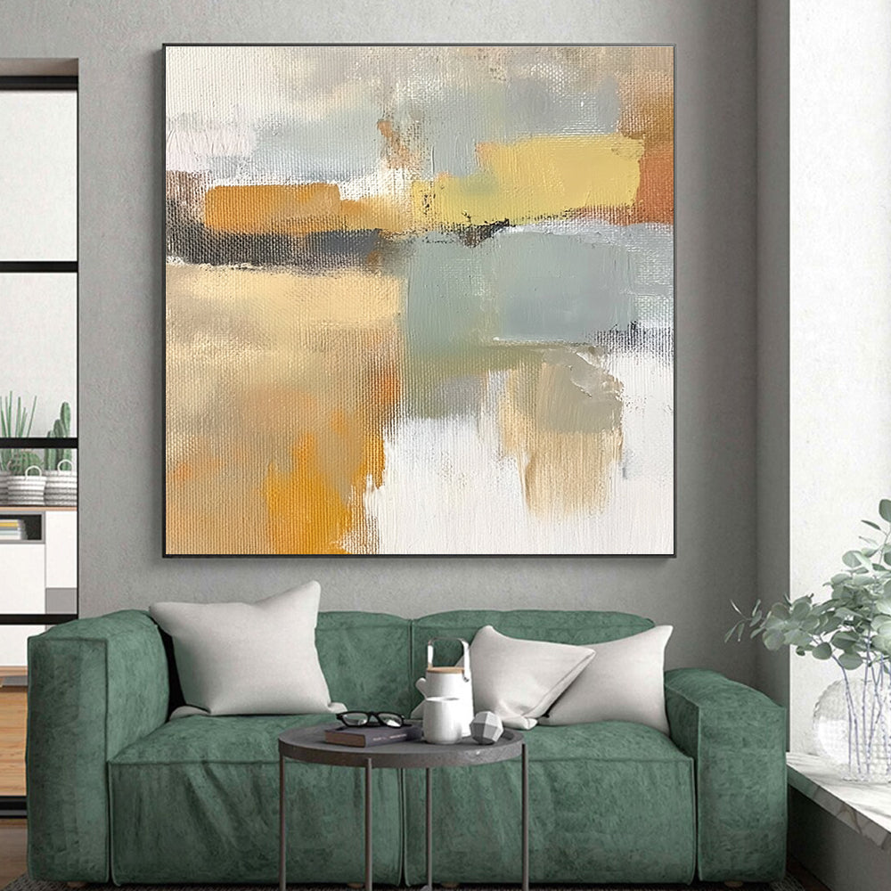 Color Block Abstract Painting with Earthy Tones GER432