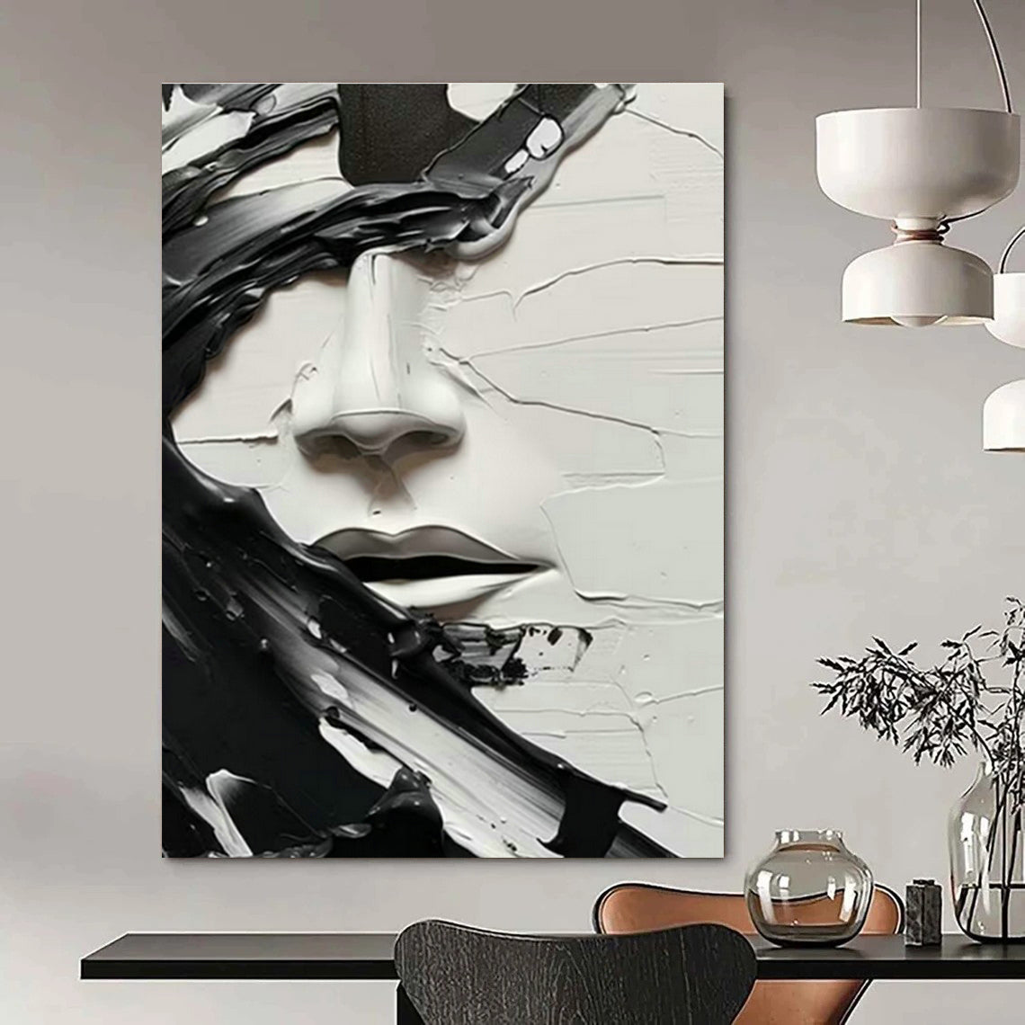 Customizable Handmade Abstract Wall Art for Bedroom and Cottage Hallway DLZ1548