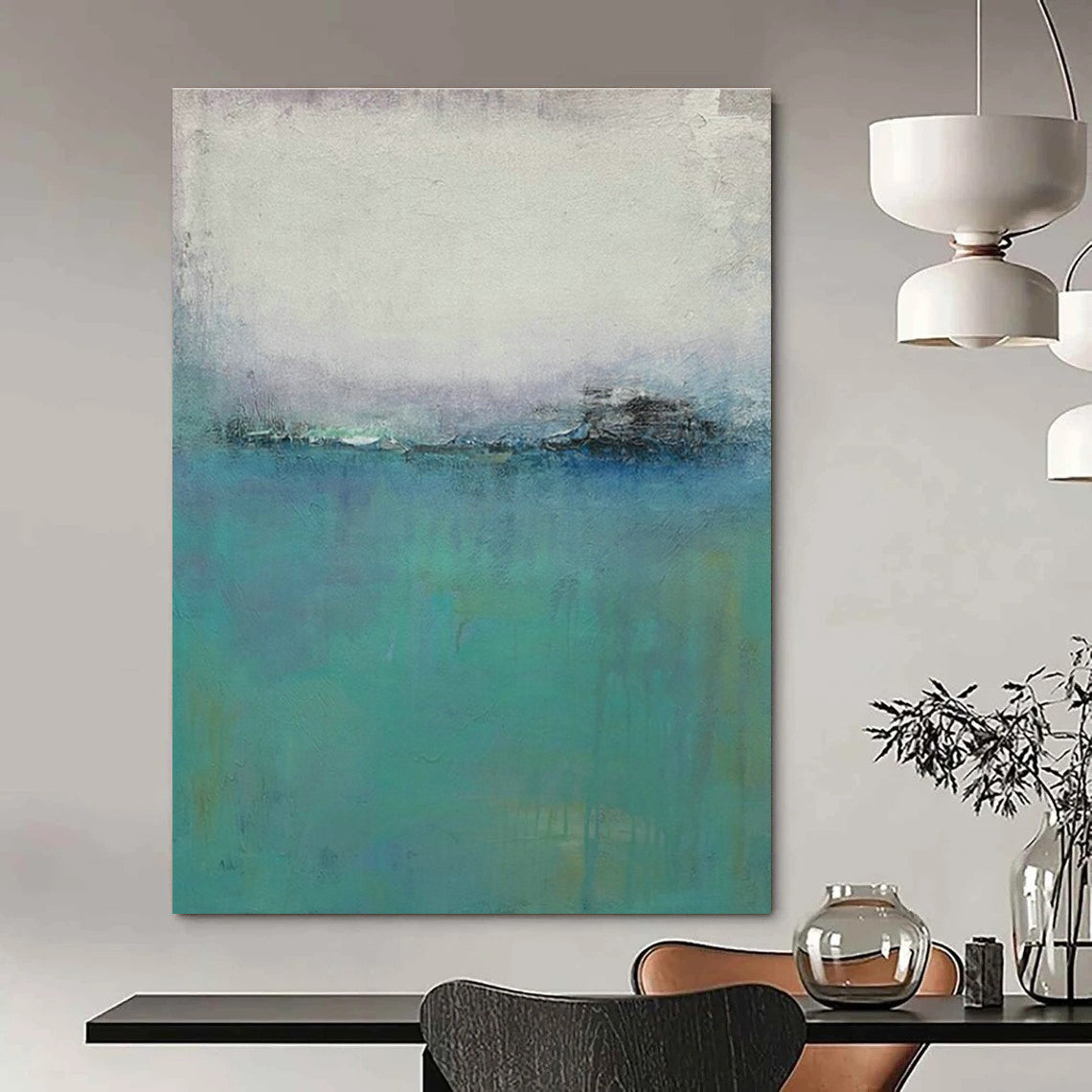 Original Hand-Painted Abstract Canvas for Entryway and Living Room DLZ1481