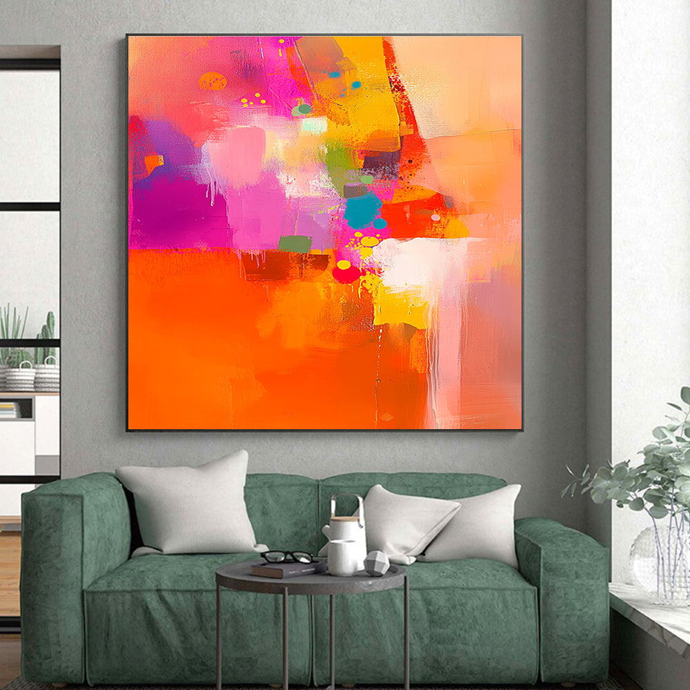 Vibrant Color Burst Abstract Painting with Energetic Hues GER533