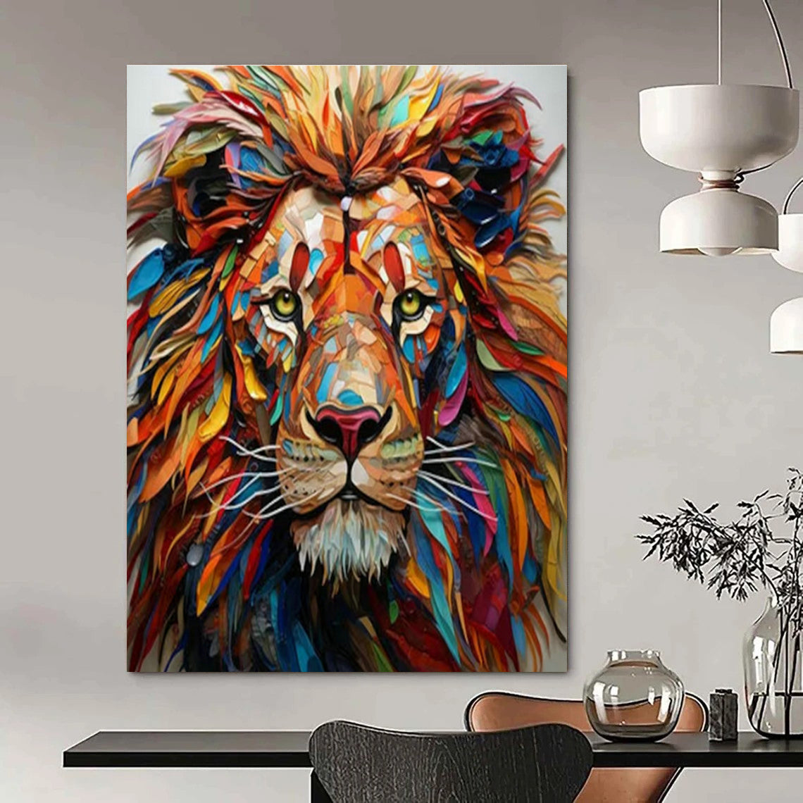 Original Hand-Painted Abstract Canvas for Office and Cottage Entryway DLZ1550