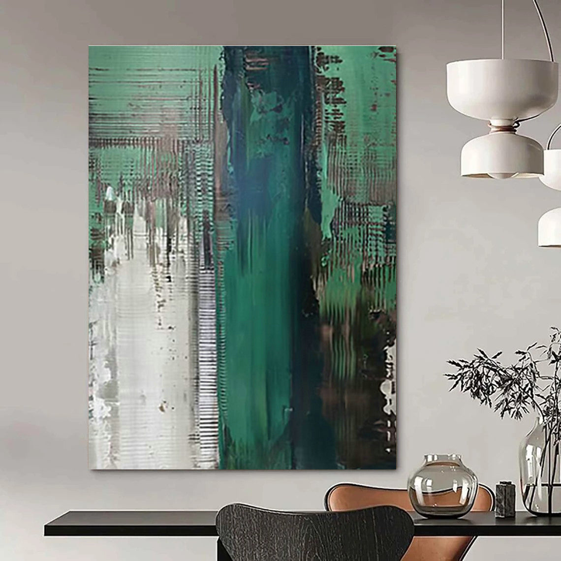 Custom Hand - Painted Abstract Art for Cottage Entryway Dog Runs & Living Room Pet Corners DLZ0674