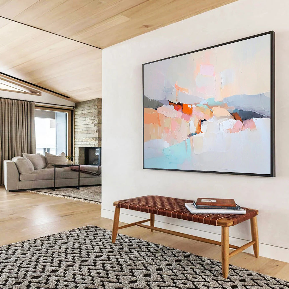 Soft Color Block Abstract Painting with Pastel Hues DYP511