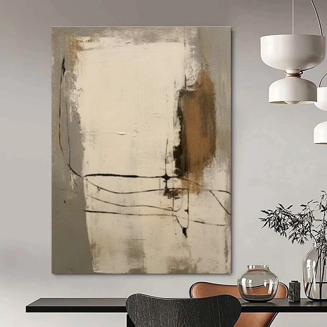Grand - Sized Custom Abstract Canvases for Cottage Office Loft Railings & Bedroom Walk - in Closet Island Tops DLZ0856
