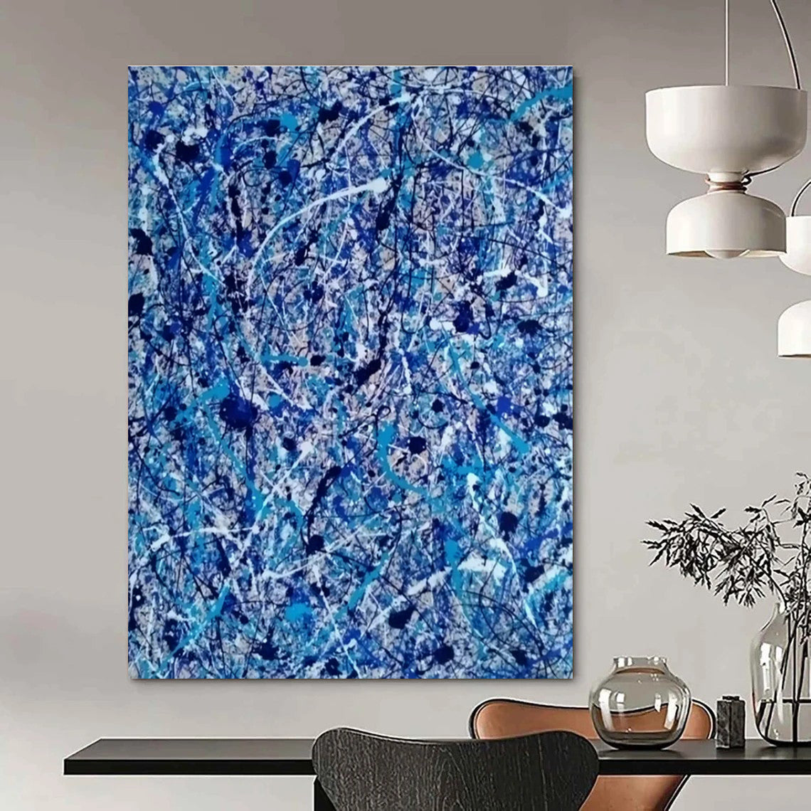 Handmade Abstract Art for Cottage Office Printer Ink Cartridge Storage Wall & Hallway Pet Food Container Niche DLZ1773