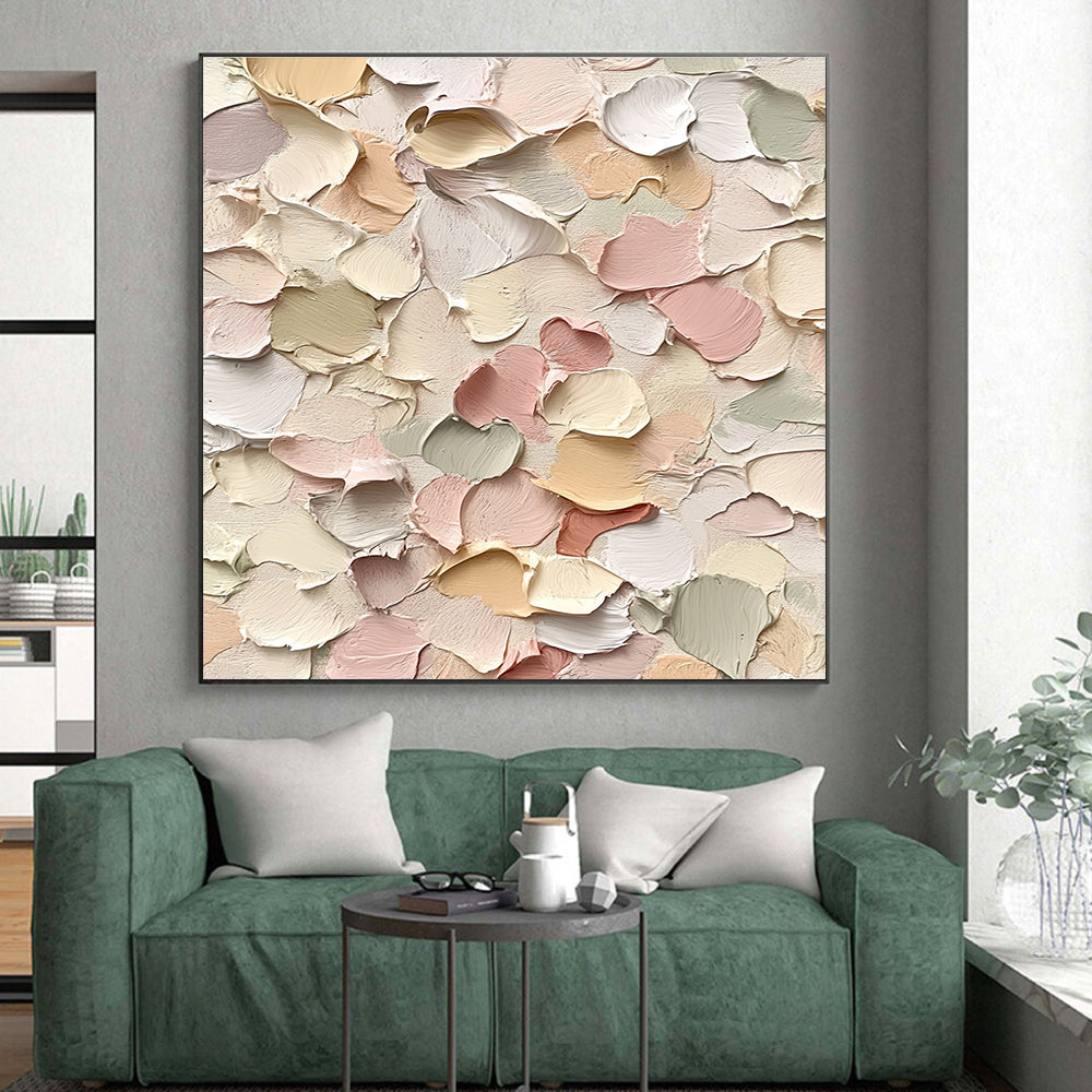 Pastel Colored Abstract Painting with Thick Brushstrokes GER054
