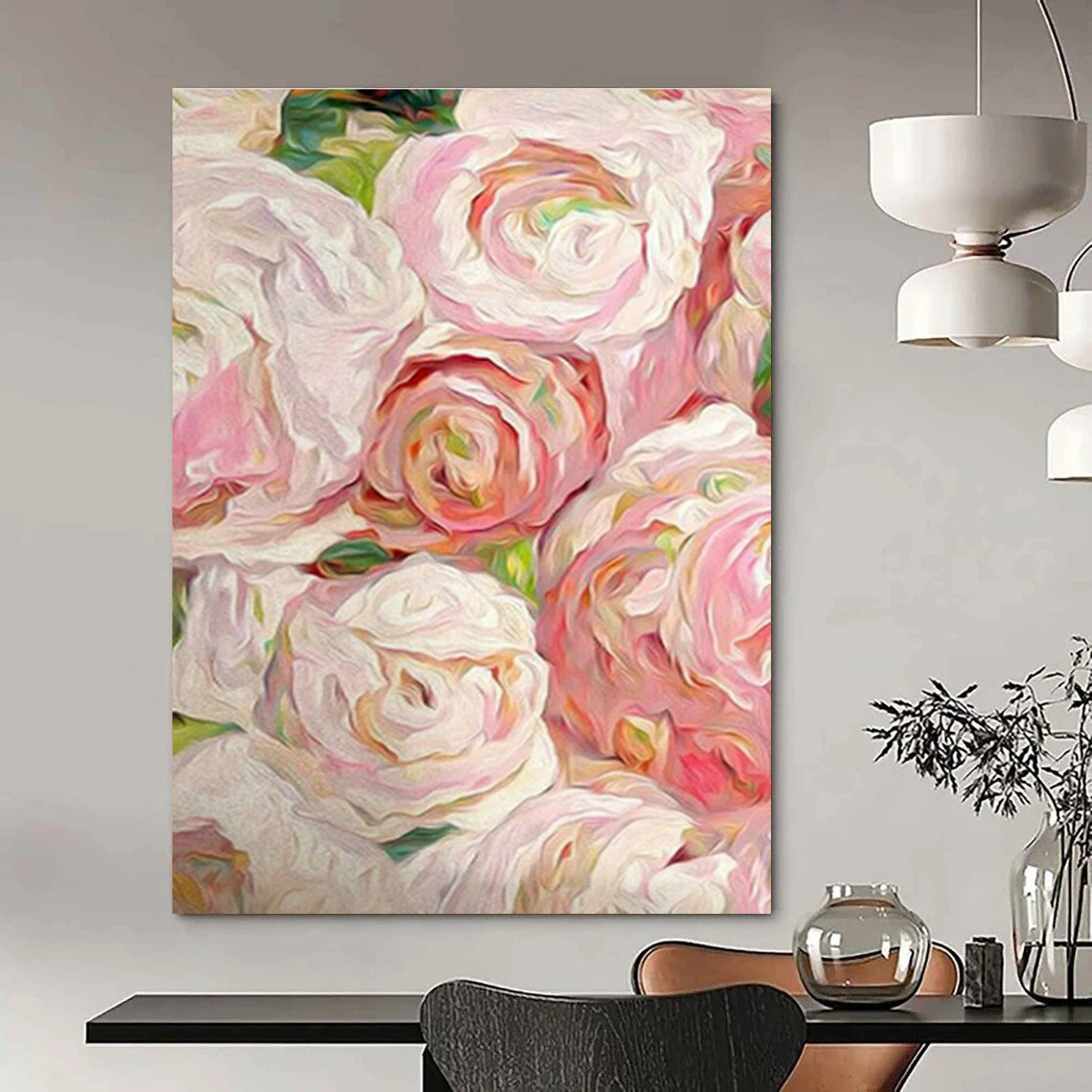 Oversized Bespoke Hand-Painted Abstract Art for Entryway & Dining Room DLZ0990