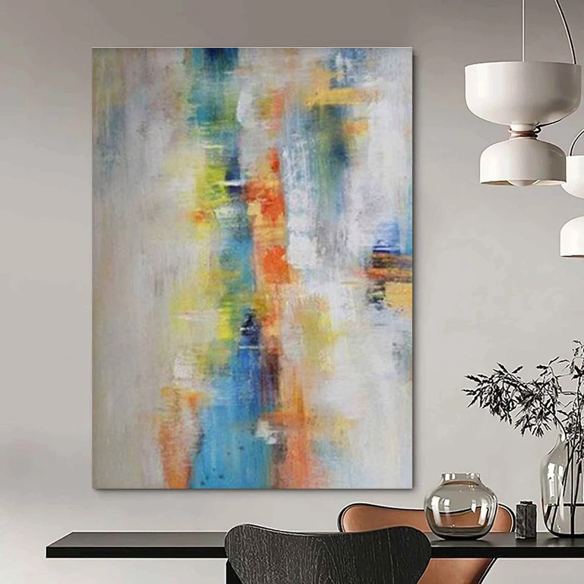 Subtle Color Gradient Abstract Painting with Soft Transitions ADGE412