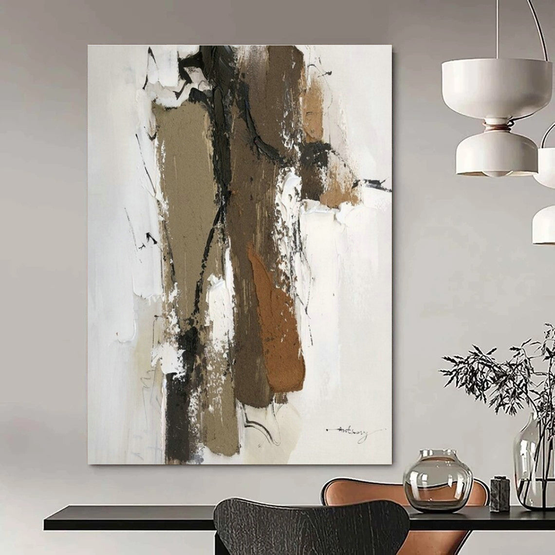 Hand-Crafted Abstract Wall Decor for Cottage Living Room Fireplace Surround and Office Partition DLZ1676
