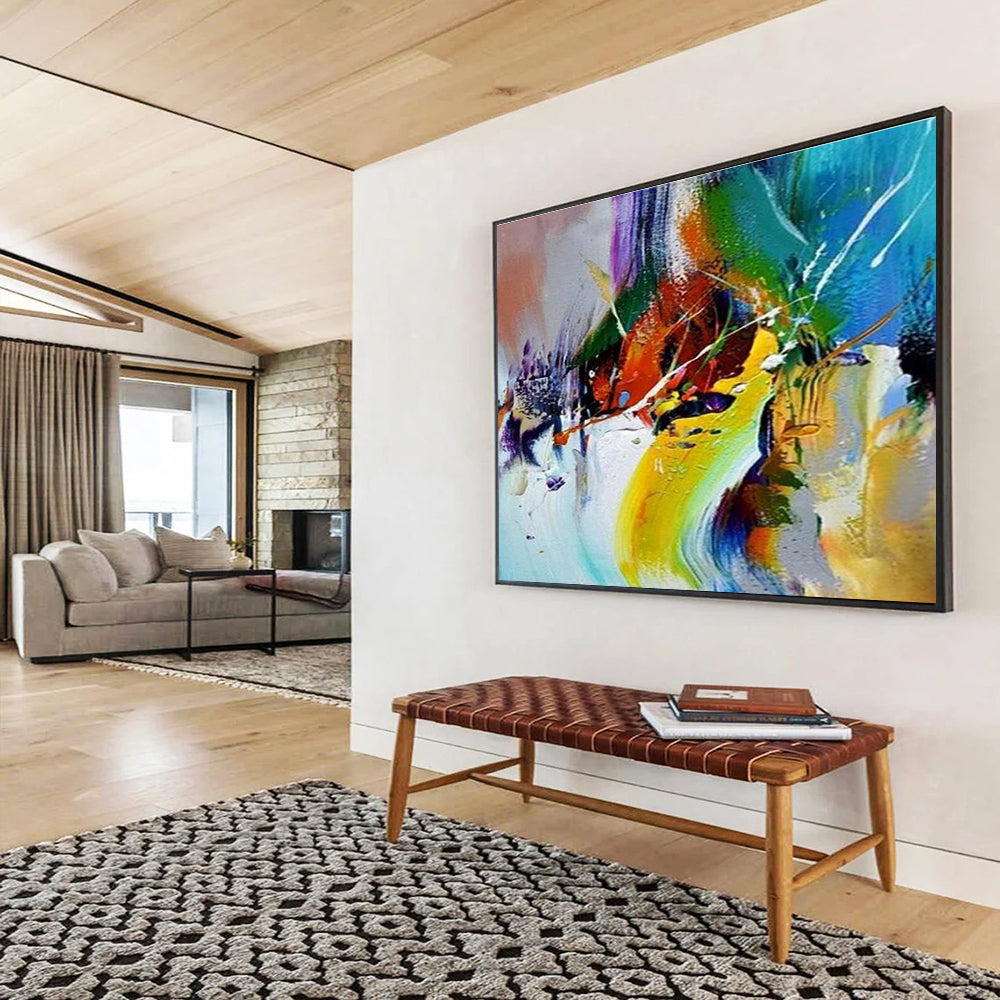 Color - Burst Abstract Painting with Vivid Rainbow Hues THY280