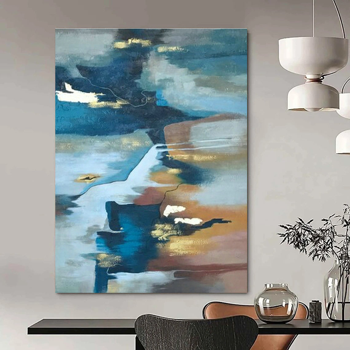 Oversized Custom Handmade Abstract Wall Decor for Cottage Office Standing Desk Wall and Bedroom Yoga Mat Storage Wall DLZ1903