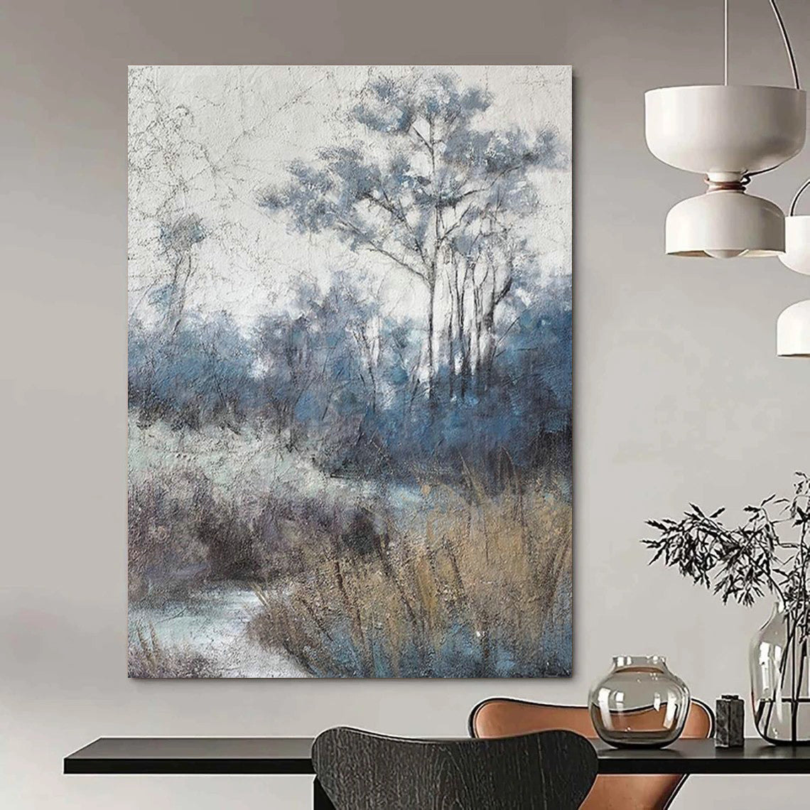 Large Custom - Sized Handmade Abstract Canvas for Cottage and Living Room DLZ2158