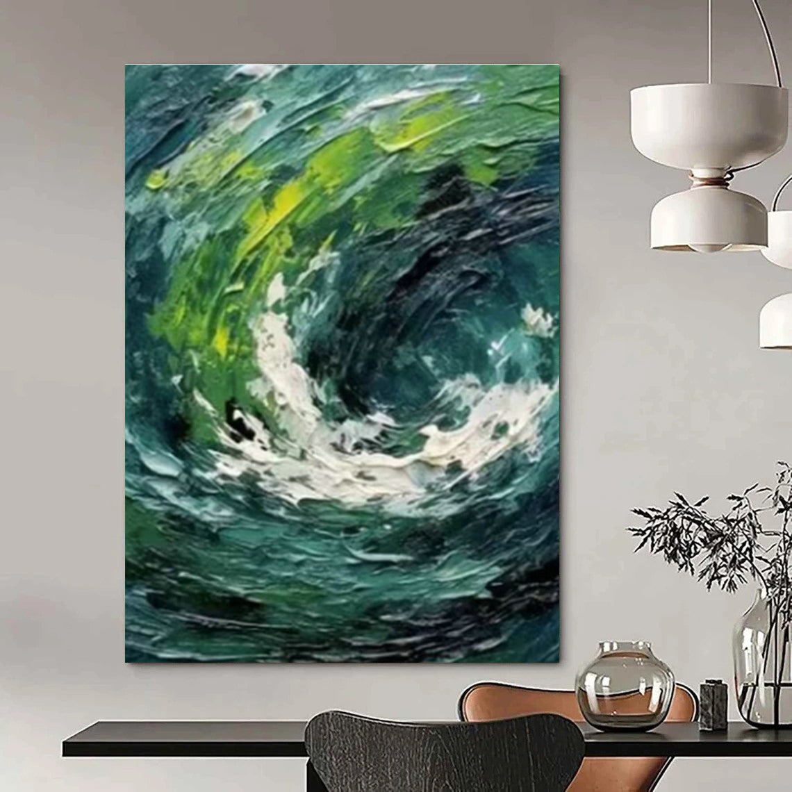Custom - Sized Handmade Abstract Art Panels for Office & Hallway DLZ1412