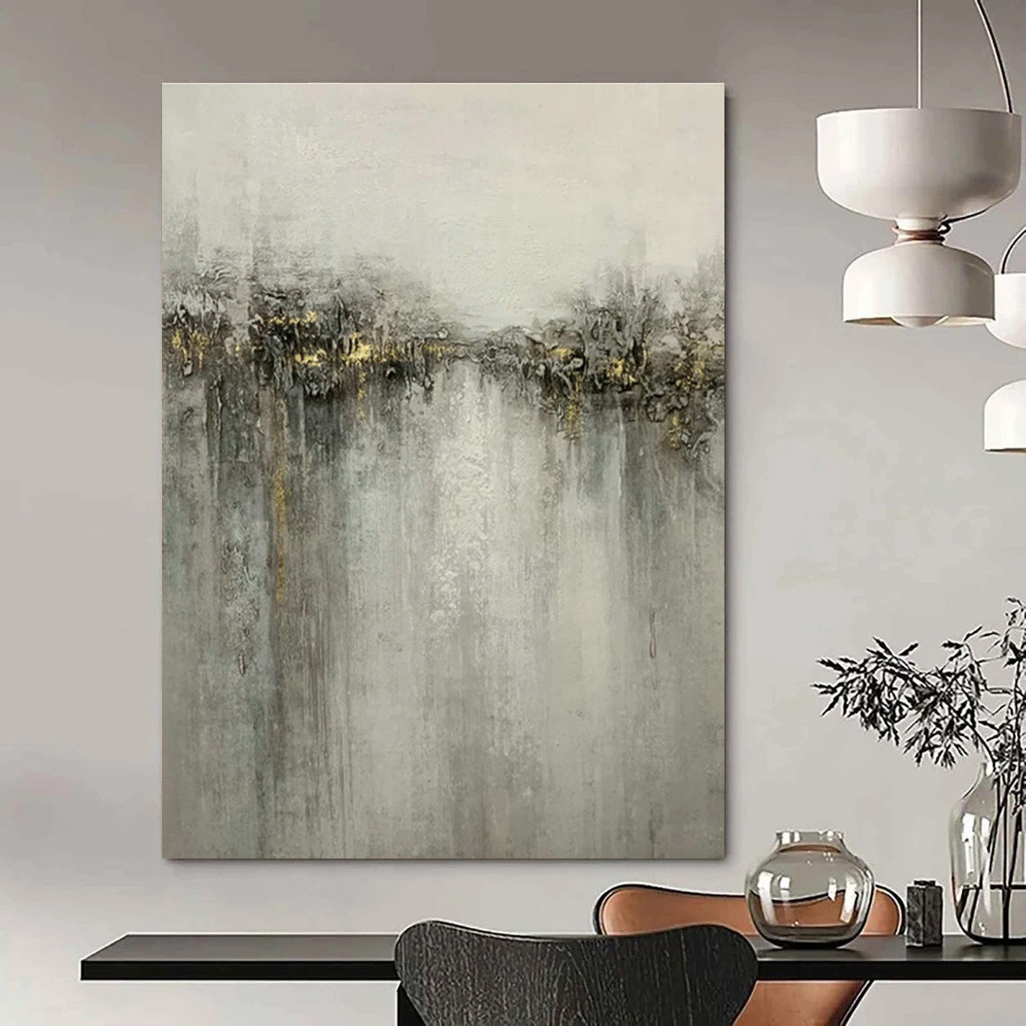 Custom - Designed Hand - Painted Abstracts for Dining Room and Entryway DLZ0531
