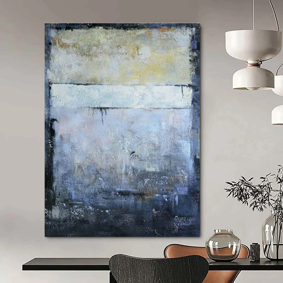Handmade Abstract Wall Art for Cottage Office Computer Cables Management Wall & Hallway Pet Leash Extender Wall DLZ1799