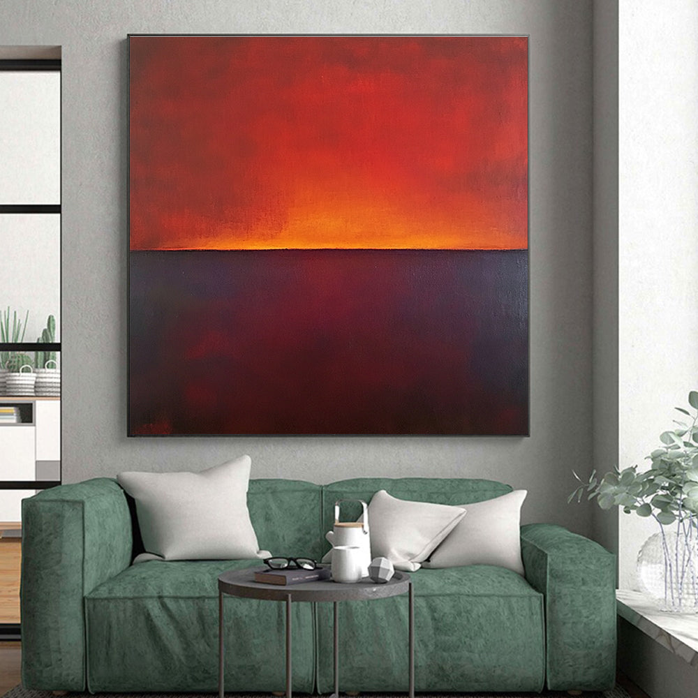 Red Orange Horizon Abstract Painting GER863