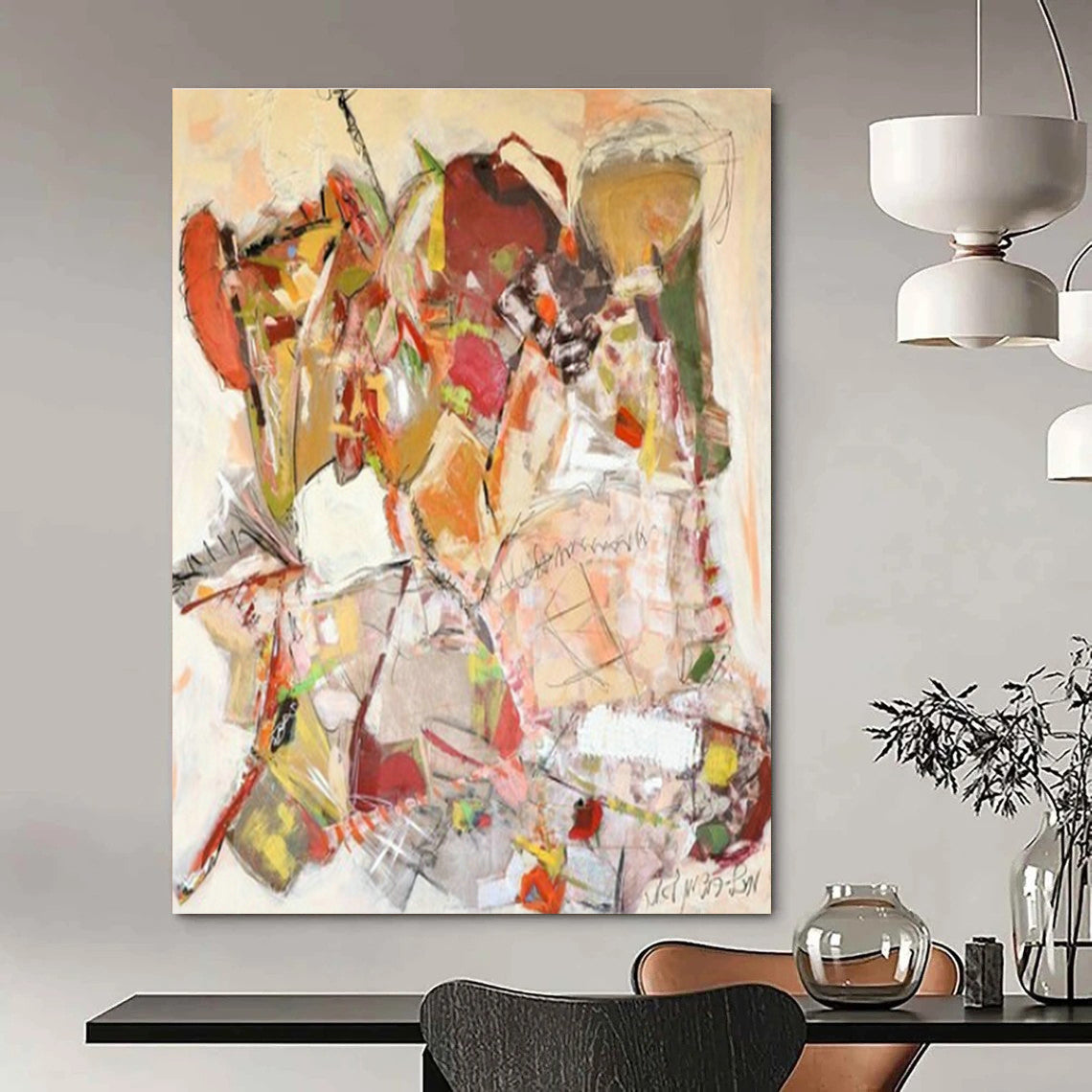 Vast Custom-Designed Handmade Abstract Canvas Art for Office & Bedroom DLZ2080