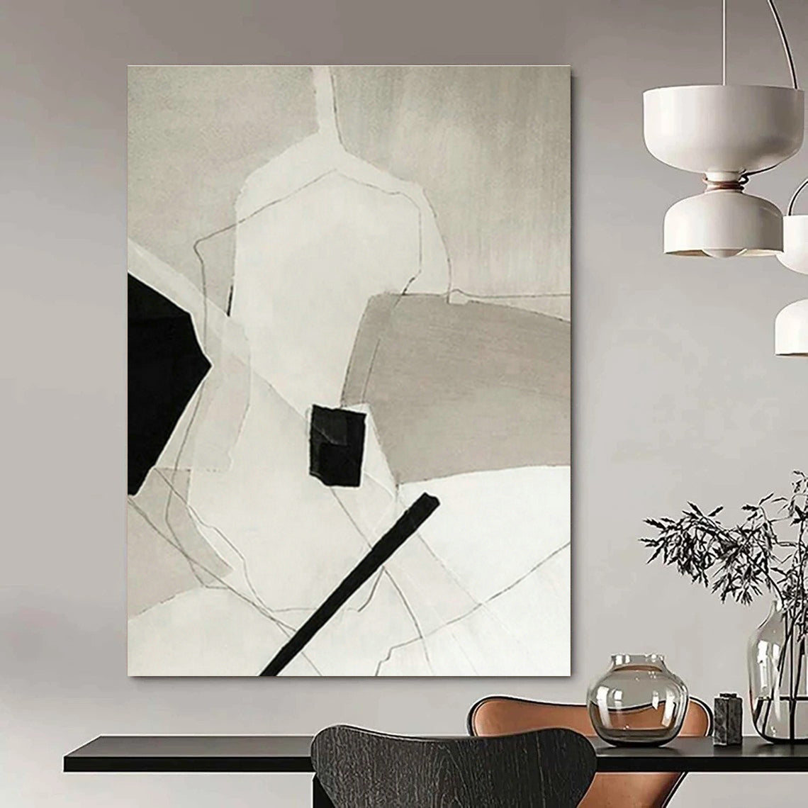 Hand - Painted Abstract Canvases for Cottage Dining Room Hutch Drawer Fronts & Hallway Coat Closet Shelf Dividers DLZ0881