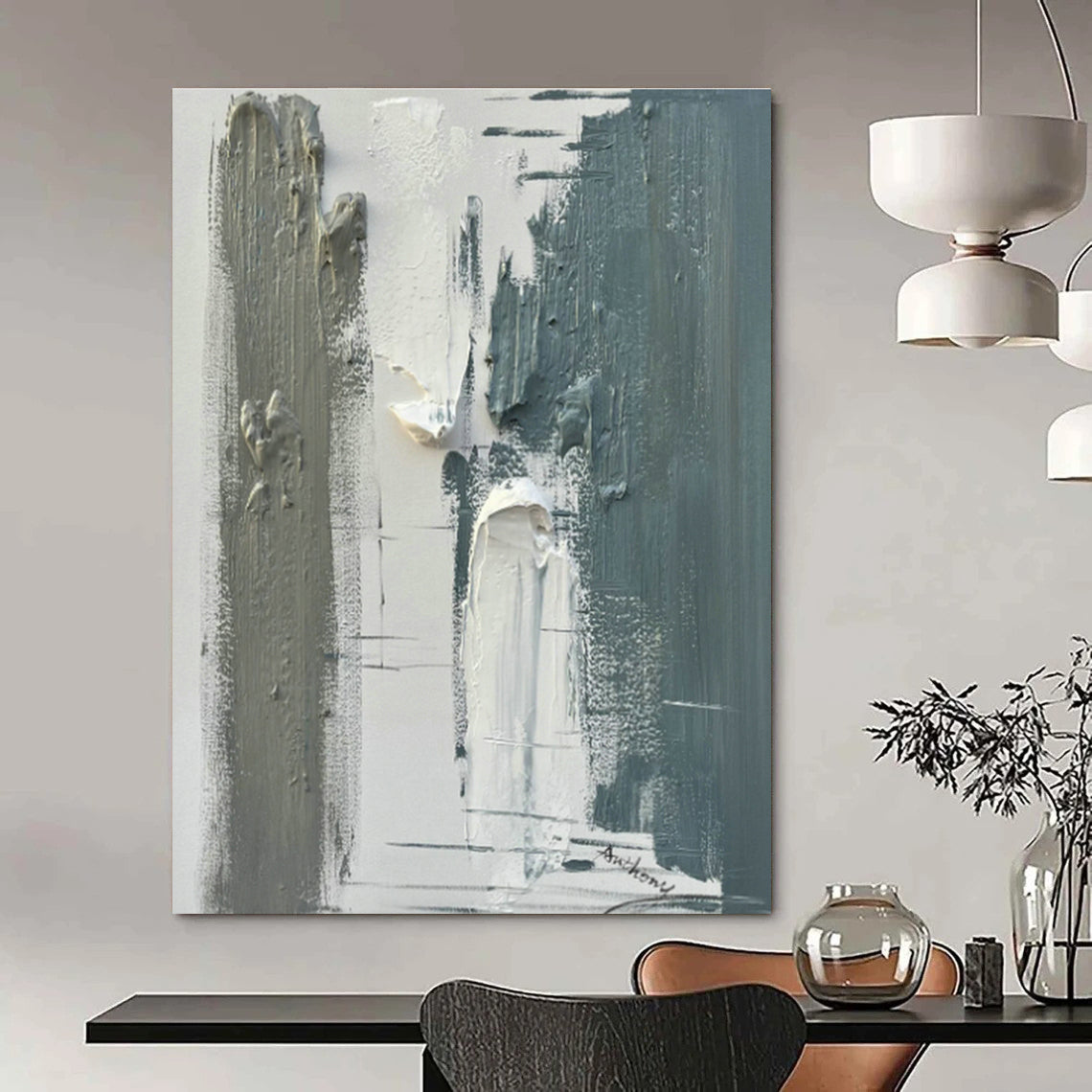 Large - Scale Hand - Painted Abstracts for Hallway Vaulted Ceilings and Cottage Outdoor Kitchens DLZ0804