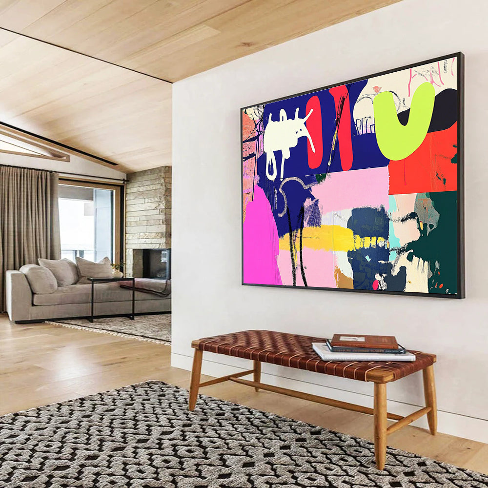 Colorful Abstract - Playful Shapes Collage Painting DYP047