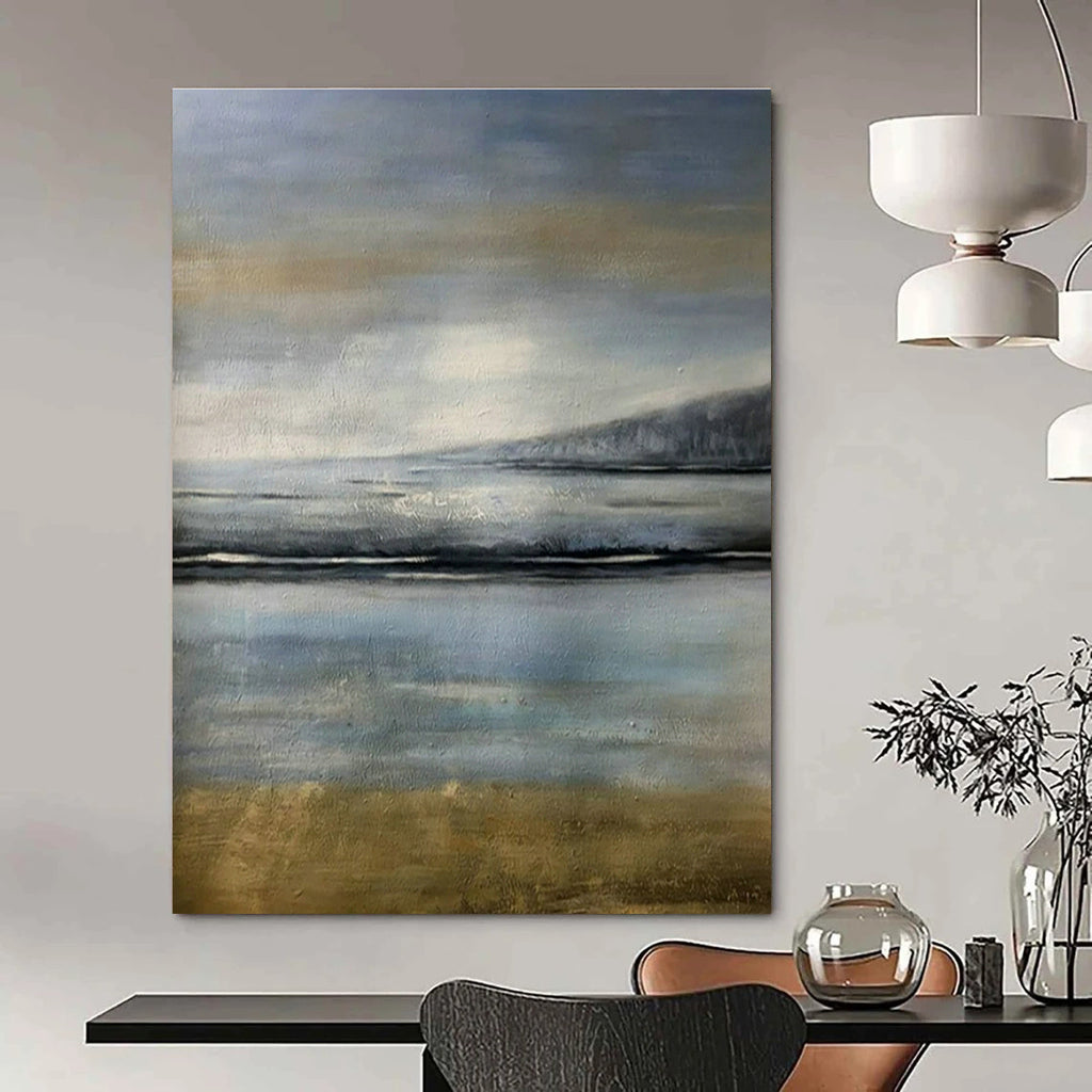 Original Hand-Painted Abstract Painting for Living Room Wall Clock Surround Wall & Bedroom Bedside Lamp Table Wall DLZ1800