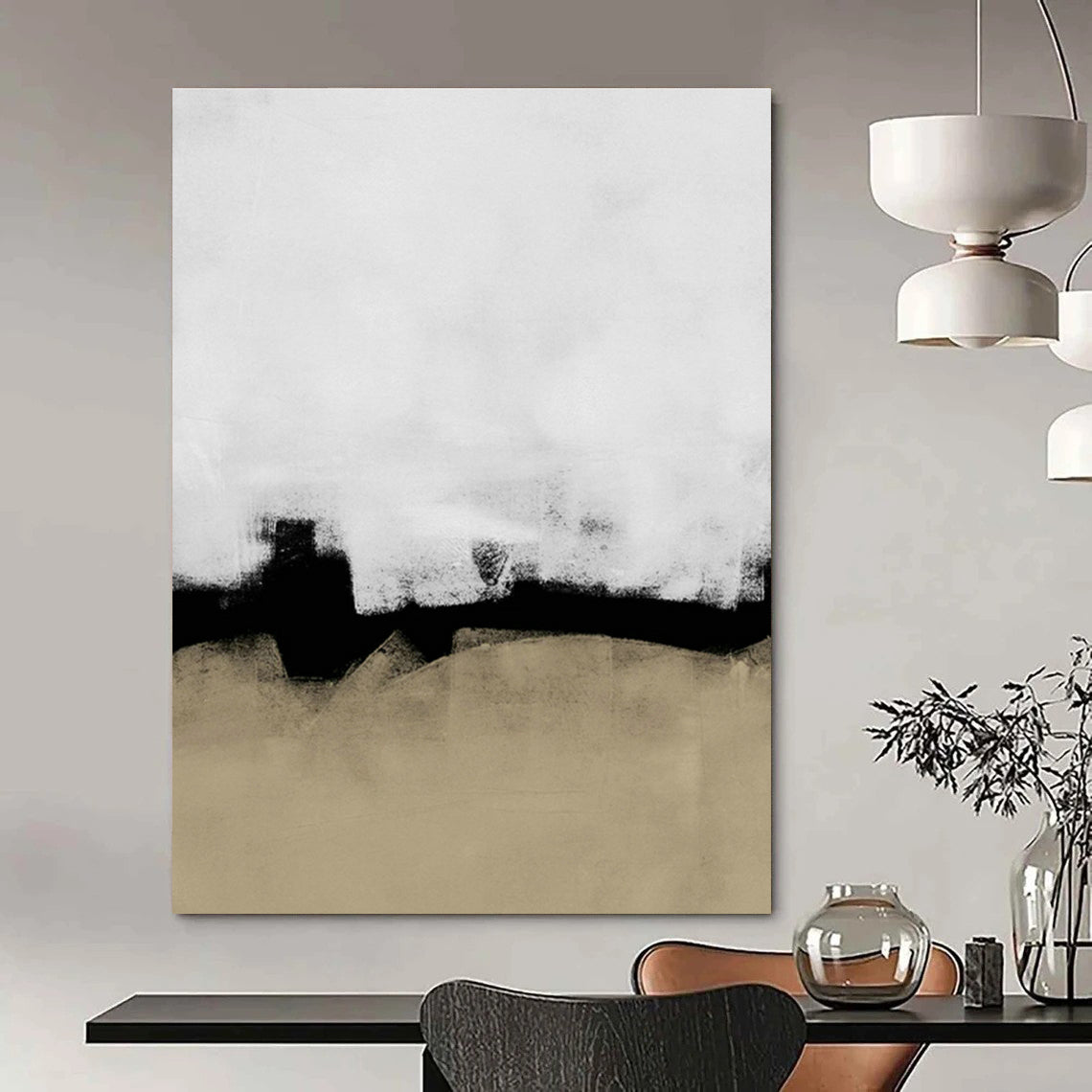 Handmade Abstract Geometric Artwork, Creating a Cozy and Comfortable Environment for Bedroom and Dining Room DLZ0972