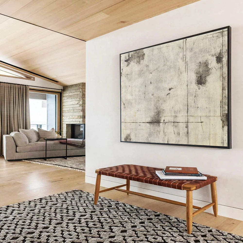 Gray Textured Background Abstract Painting with Subtle Marks DYP612