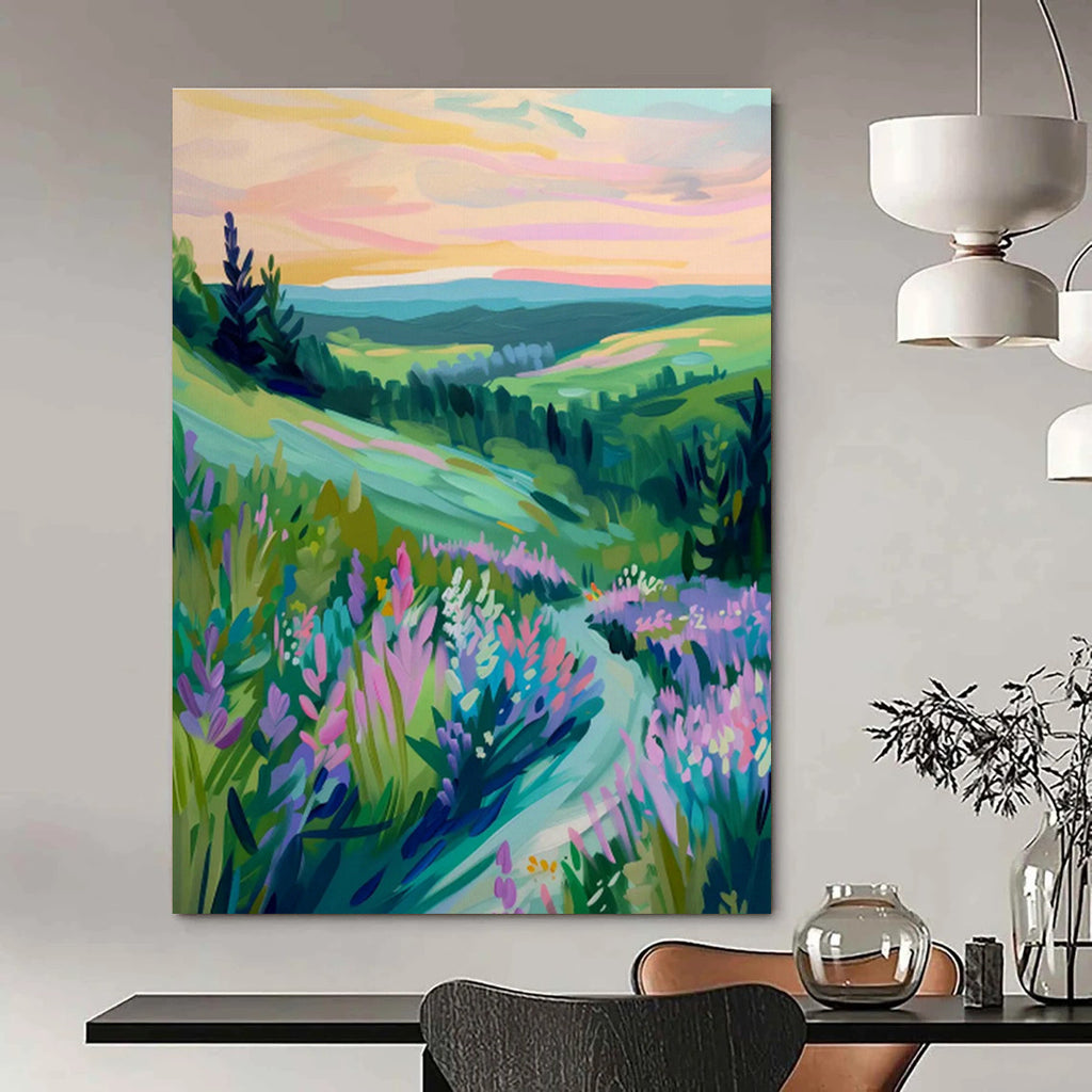 Large - Scale Abstract Hand - Painted Murals for Entryway and Dining Room DLZ0655