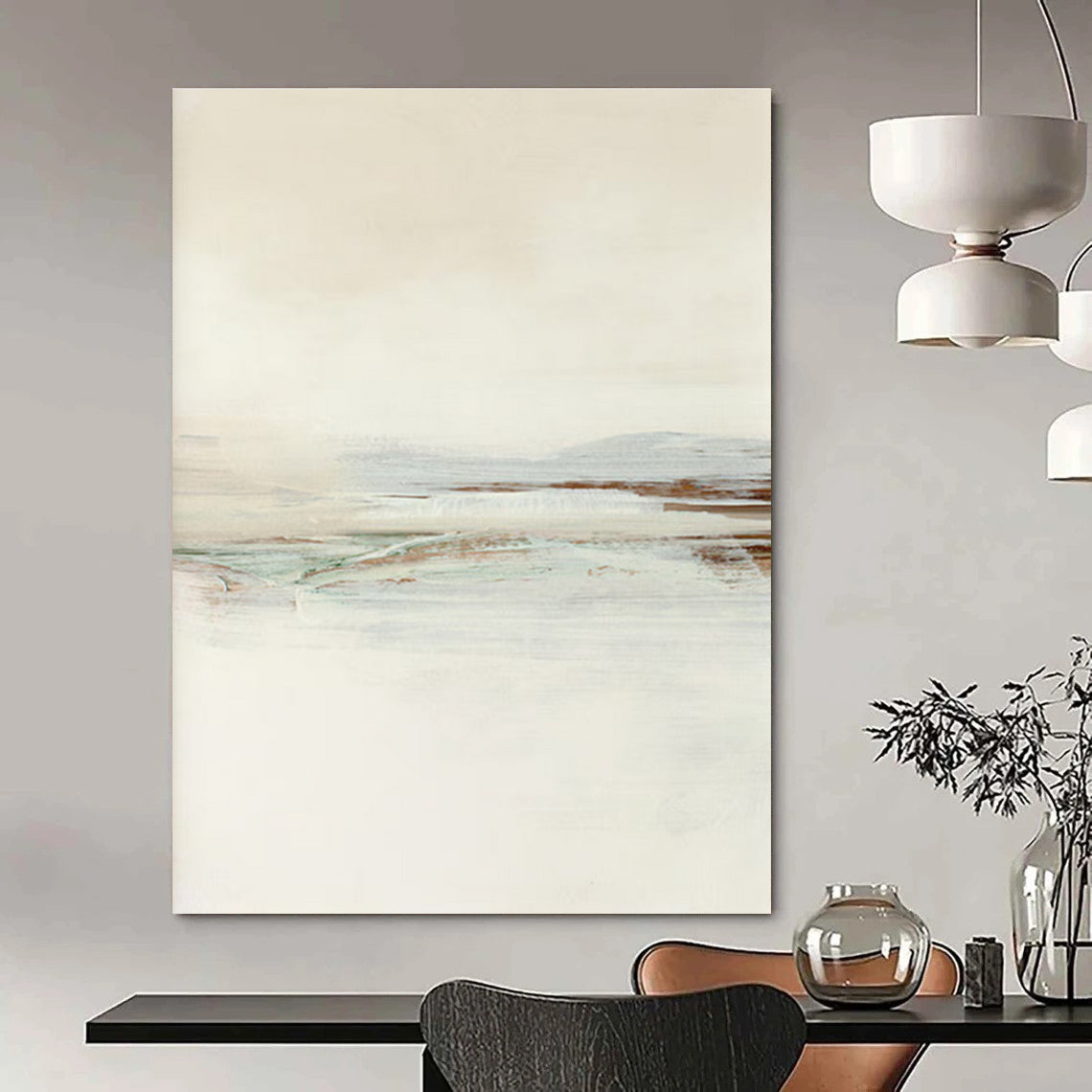 Neutral Tones Coastal Hues Abstract Painting ADGE224