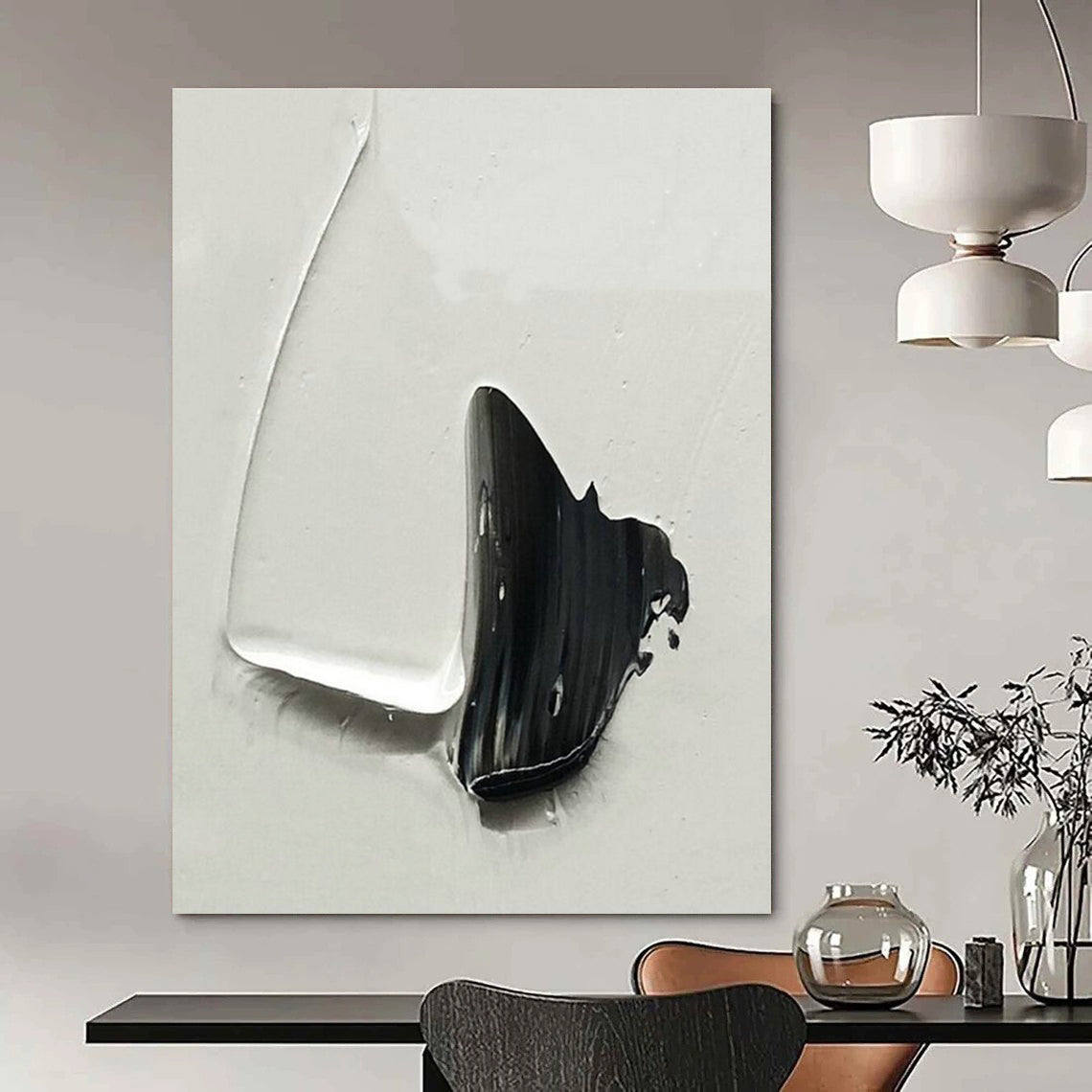 Hand-Painted Abstract Wall Centerpiece for Dining Room & Entryway Vestibule DLZ2371