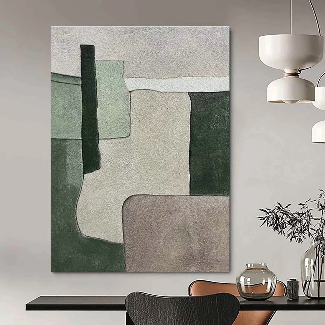 Oversized Abstract Hand - Painted Murals for Living Room Vaulted Ceilings & Entryway Soffits DLZ0589