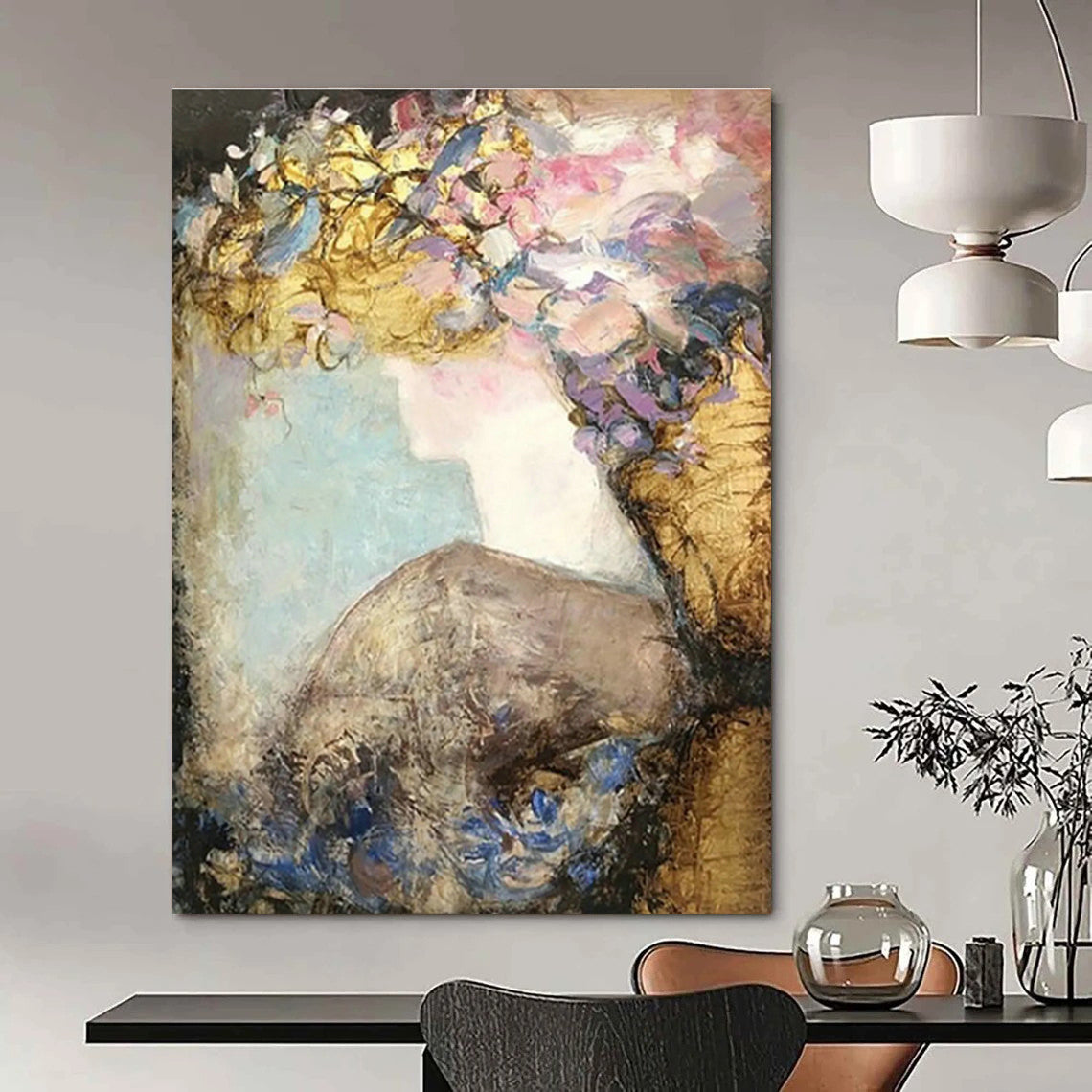 Custom Abstract Murals for Cottage Bedroom and Living Room DLZ0636