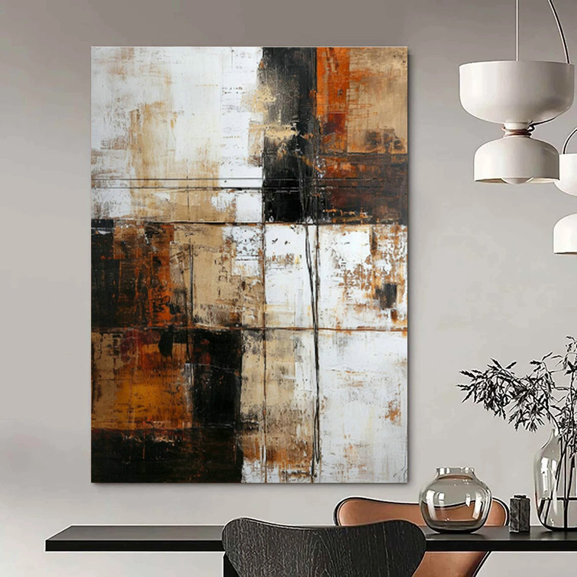 Handmade Large Abstract Creation for Office & Entryway DLZ1315
