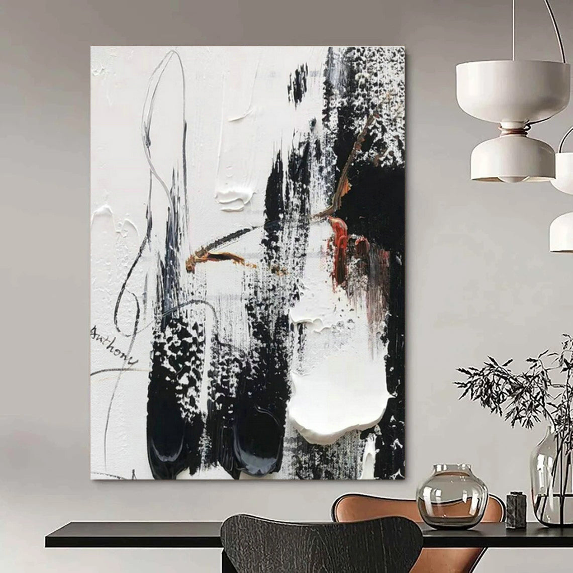 Handmade Abstract Art for Cottage Office Supply Storage Wall and Hallway Bicycle Storage Area DLZ1683