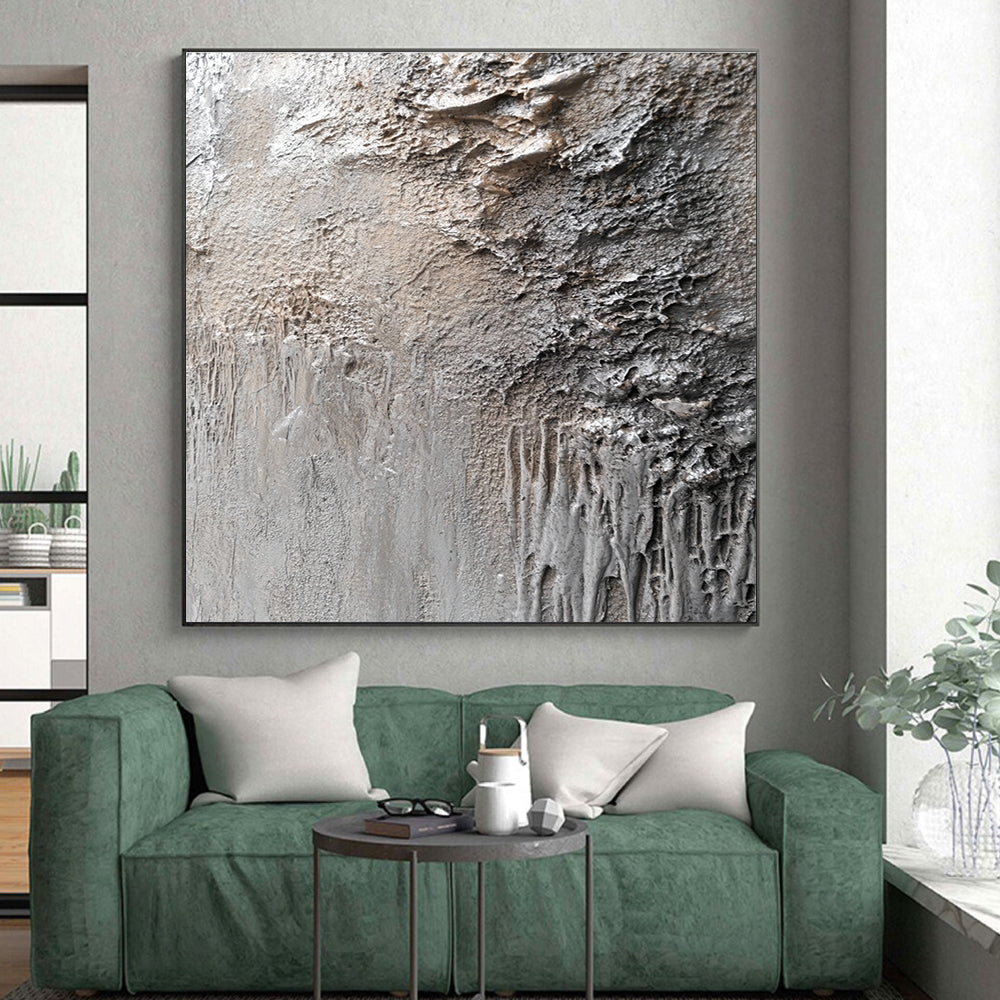 Concrete - Like Textured Gray Abstract Artwork GER251