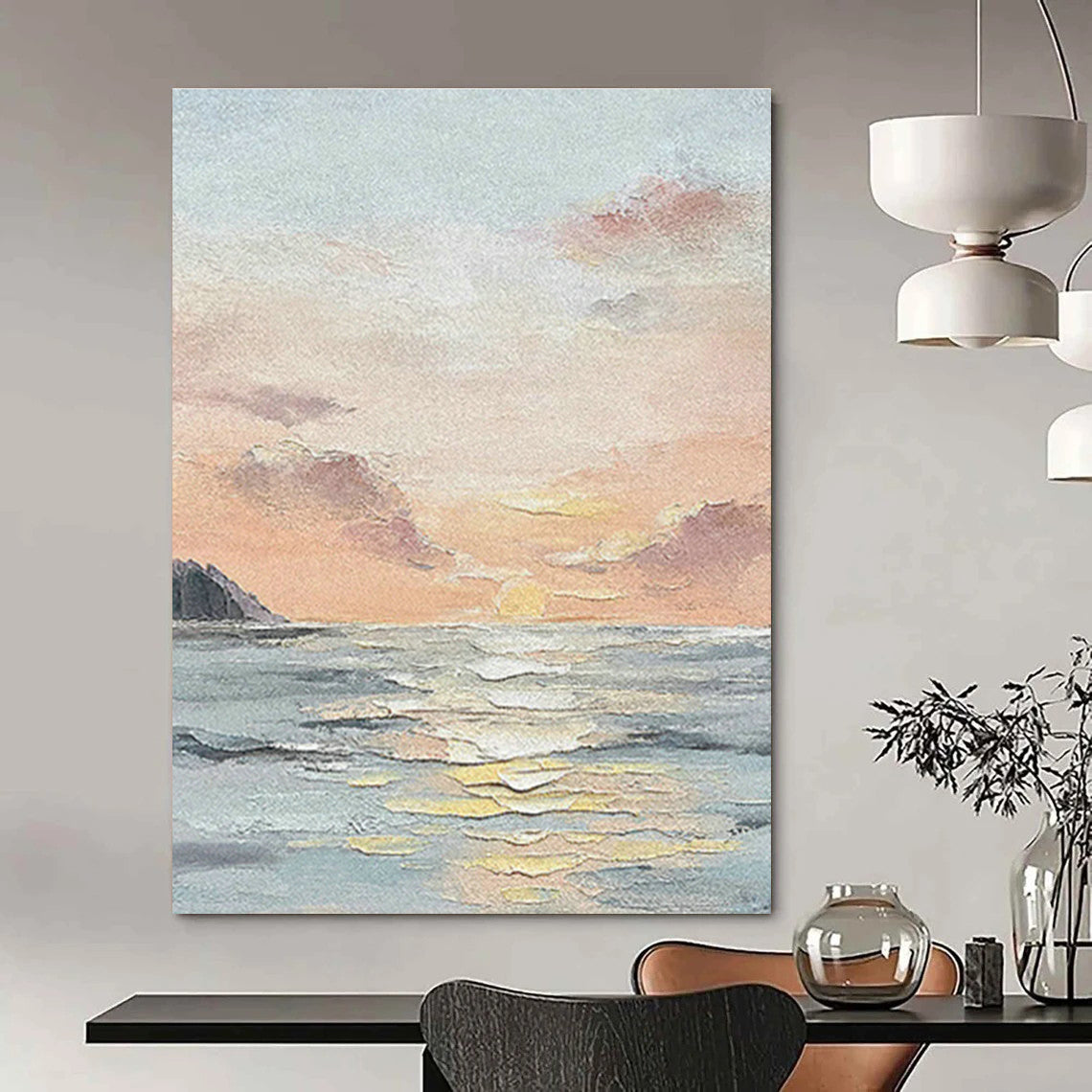 Vastly Sized Custom Abstract Wall Hanging for Dining Room & Entryway DLZ1151
