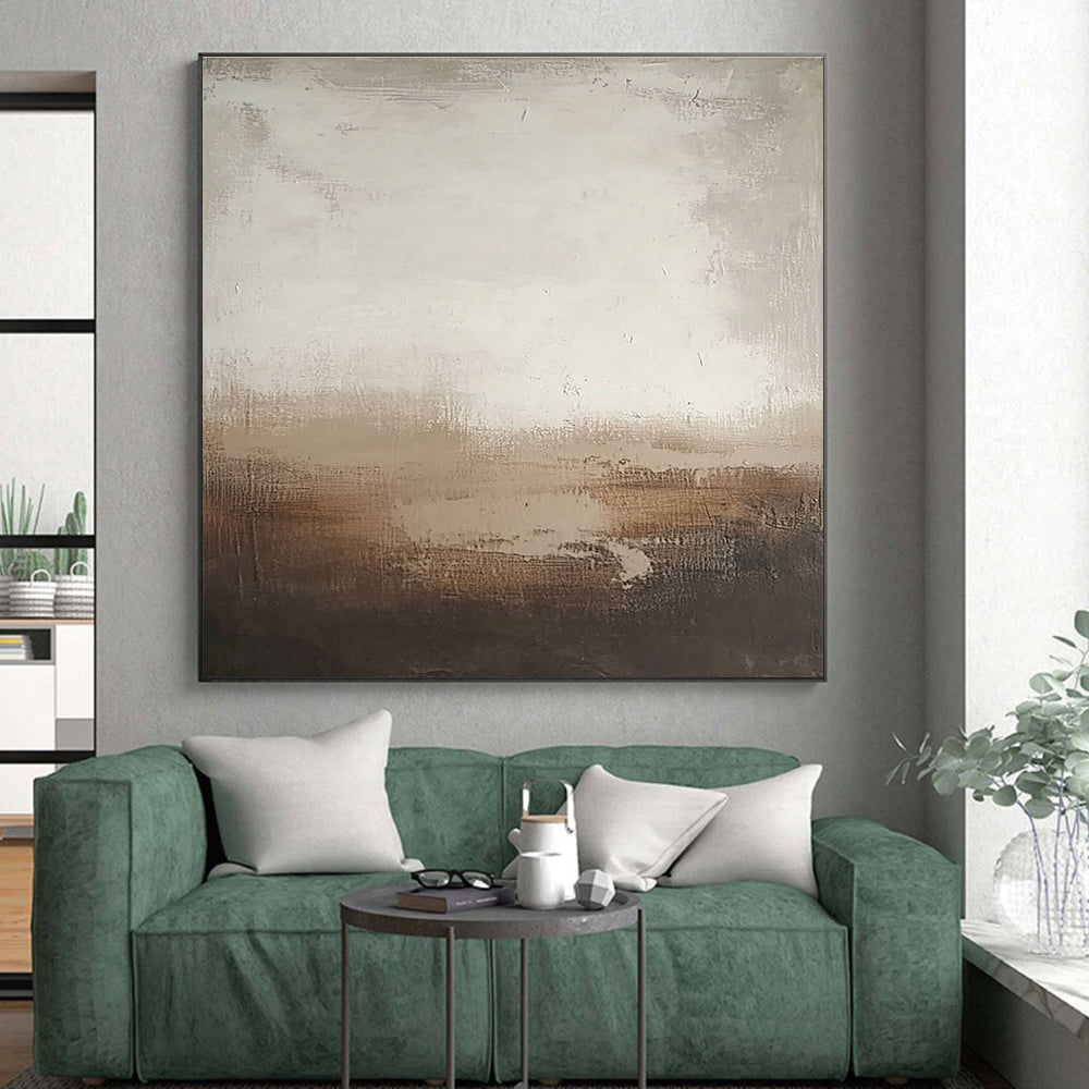 Earth - Toned Textured Abstract Painting with Subtle Layers GER250
