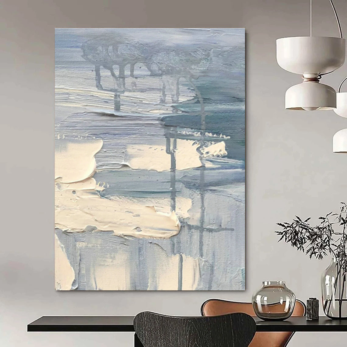 Large Hand-Painted Abstract Canvas for Cottage Bedroom & Living Room DLZ1299