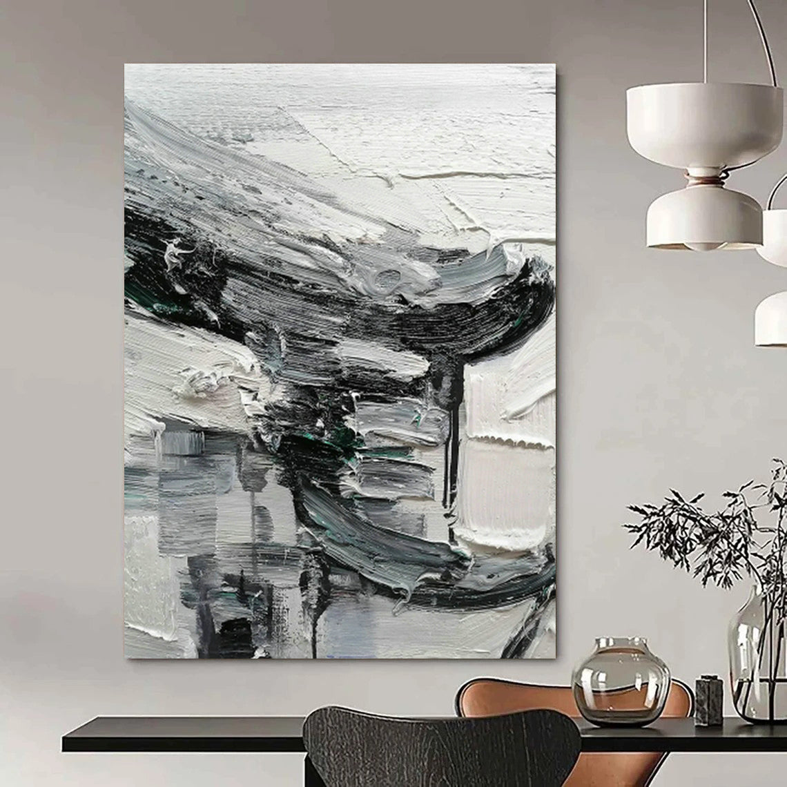Large Handcrafted Abstract Painting for Dining Room & Entryway DLZ1304