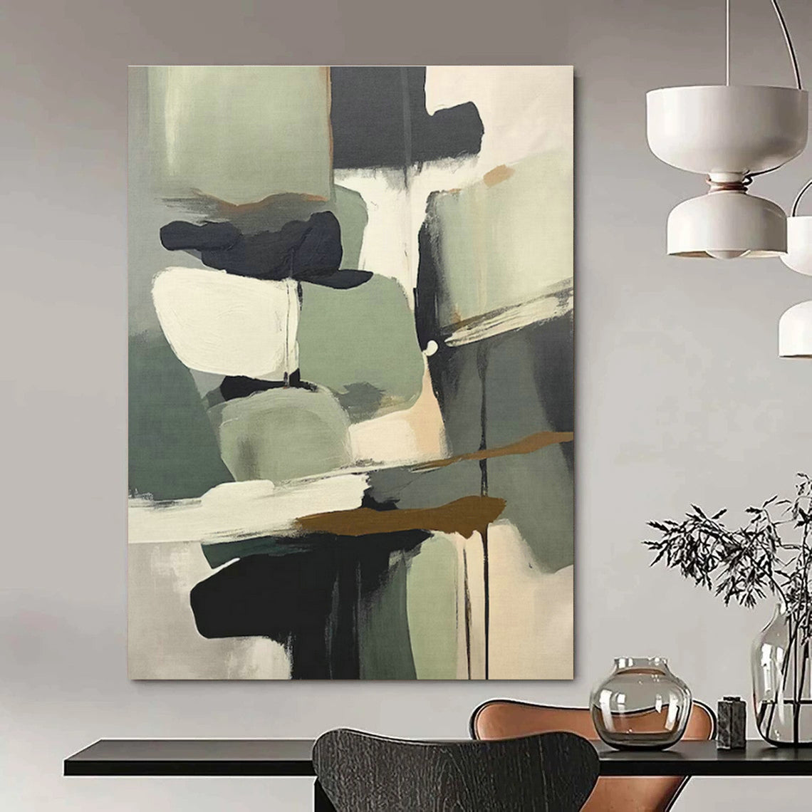 Customizable Handmade Abstract Art for Cottage Living Room and Cottage Hallway DLZ1628